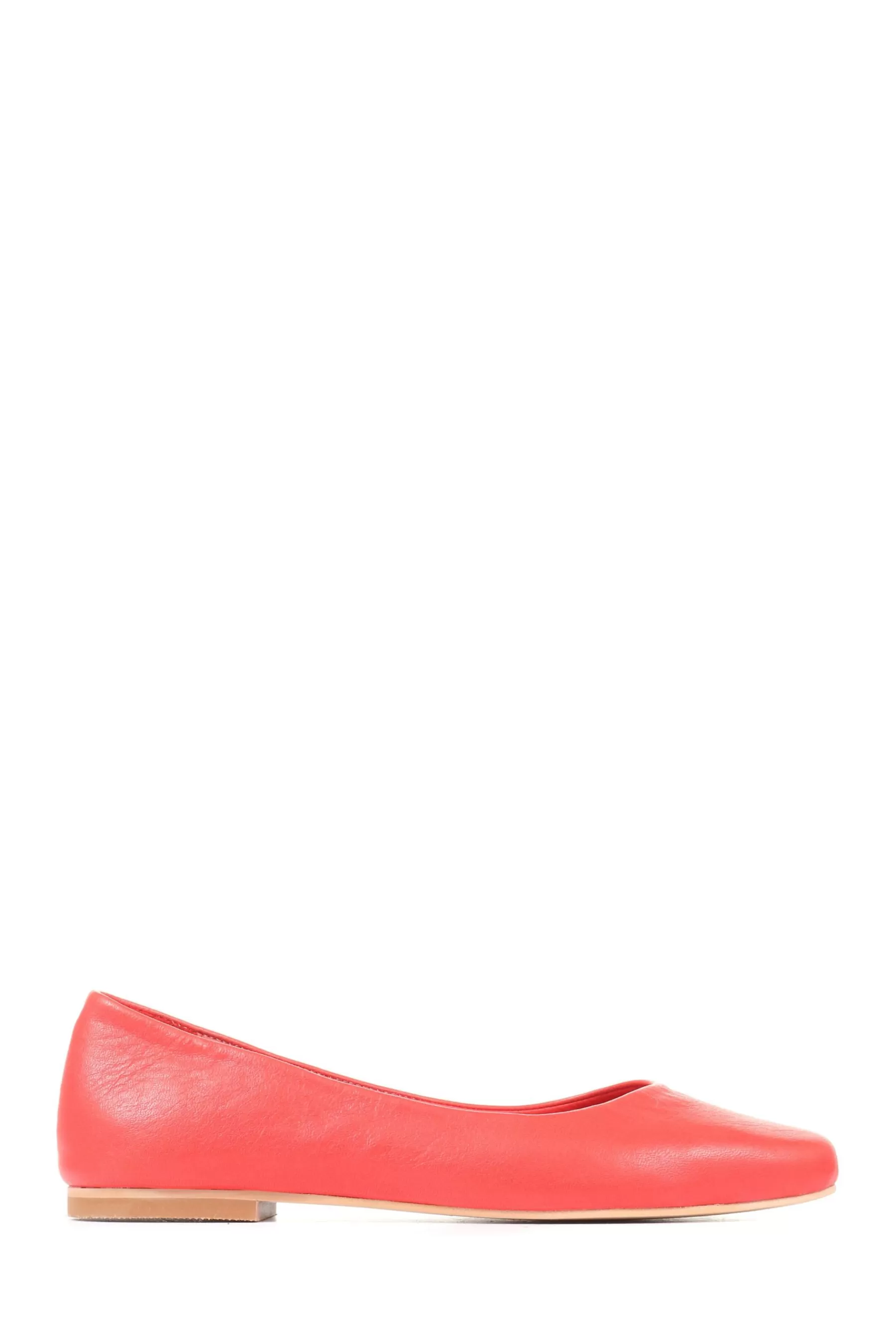 Jones Bootmaker Flat- Elenora Leather Ballerina Flats Red