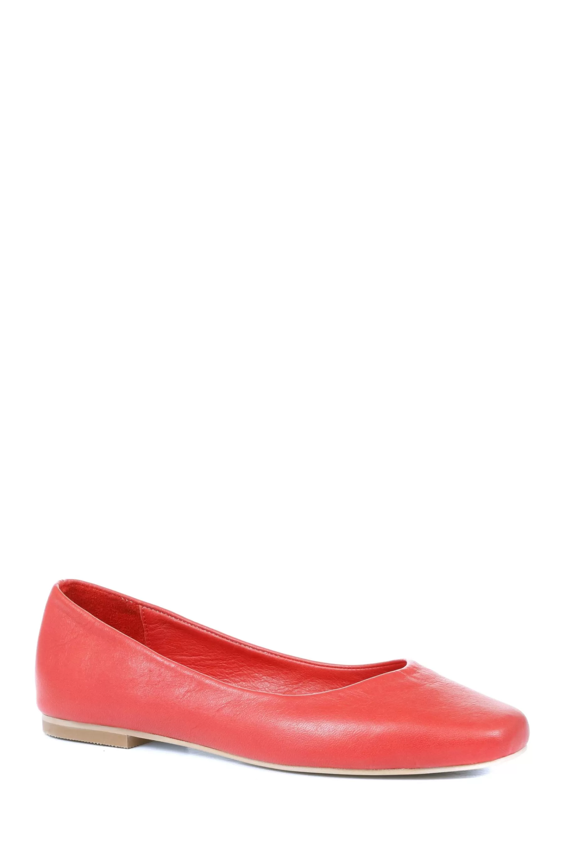 Jones Bootmaker Flat- Elenora Leather Ballerina Flats Red