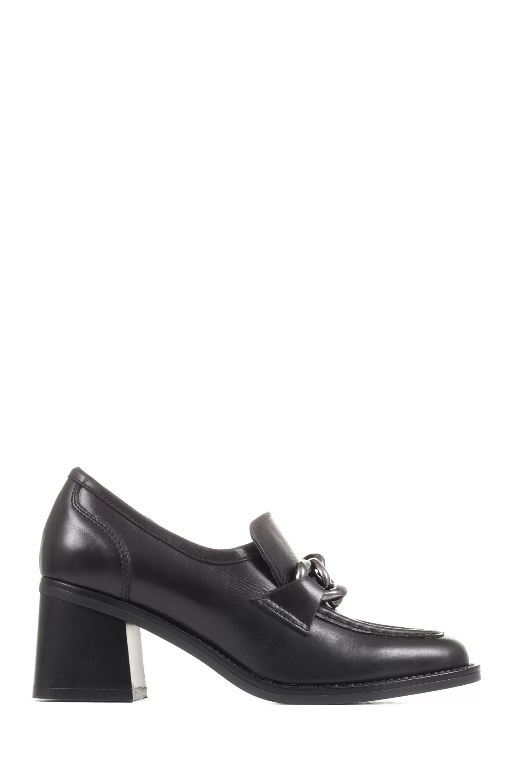 Jones Bootmaker Heels | Genevra Chunky Heeled Loafers Black