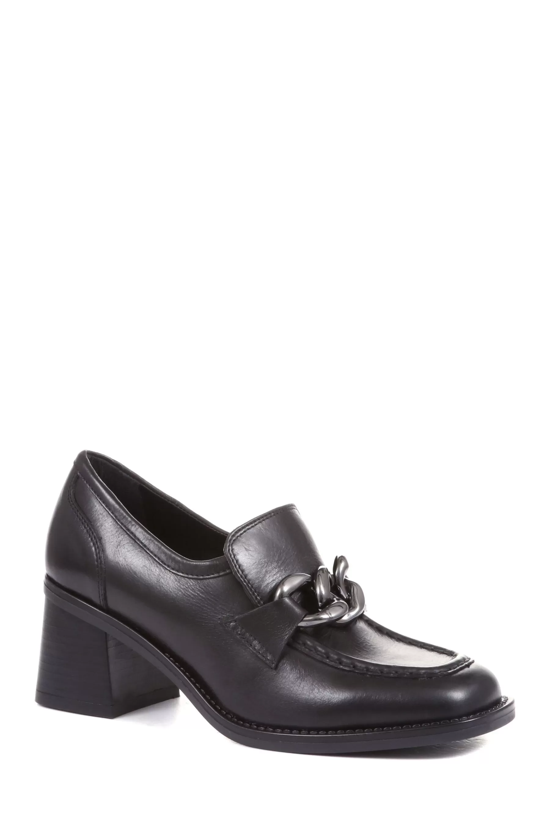 Jones Bootmaker Heels | Genevra Chunky Heeled Loafers Black