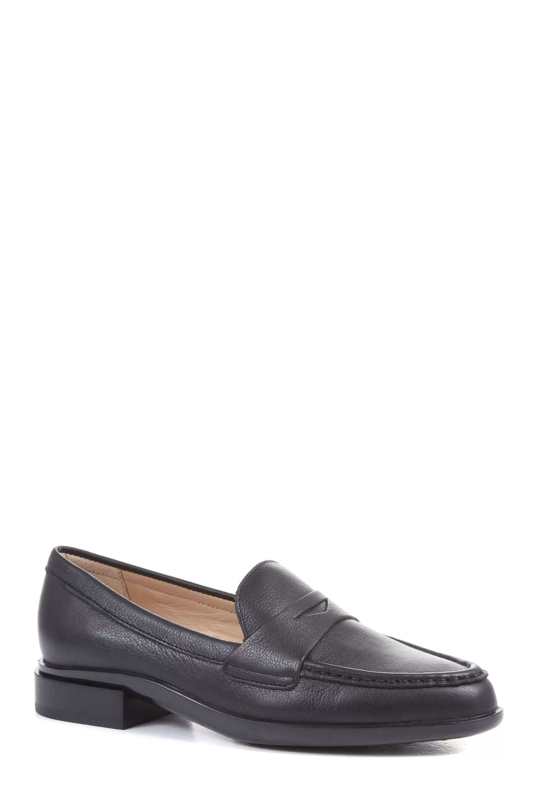 Jones Bootmaker Flat- Gessa Leather Penny Loafers Black