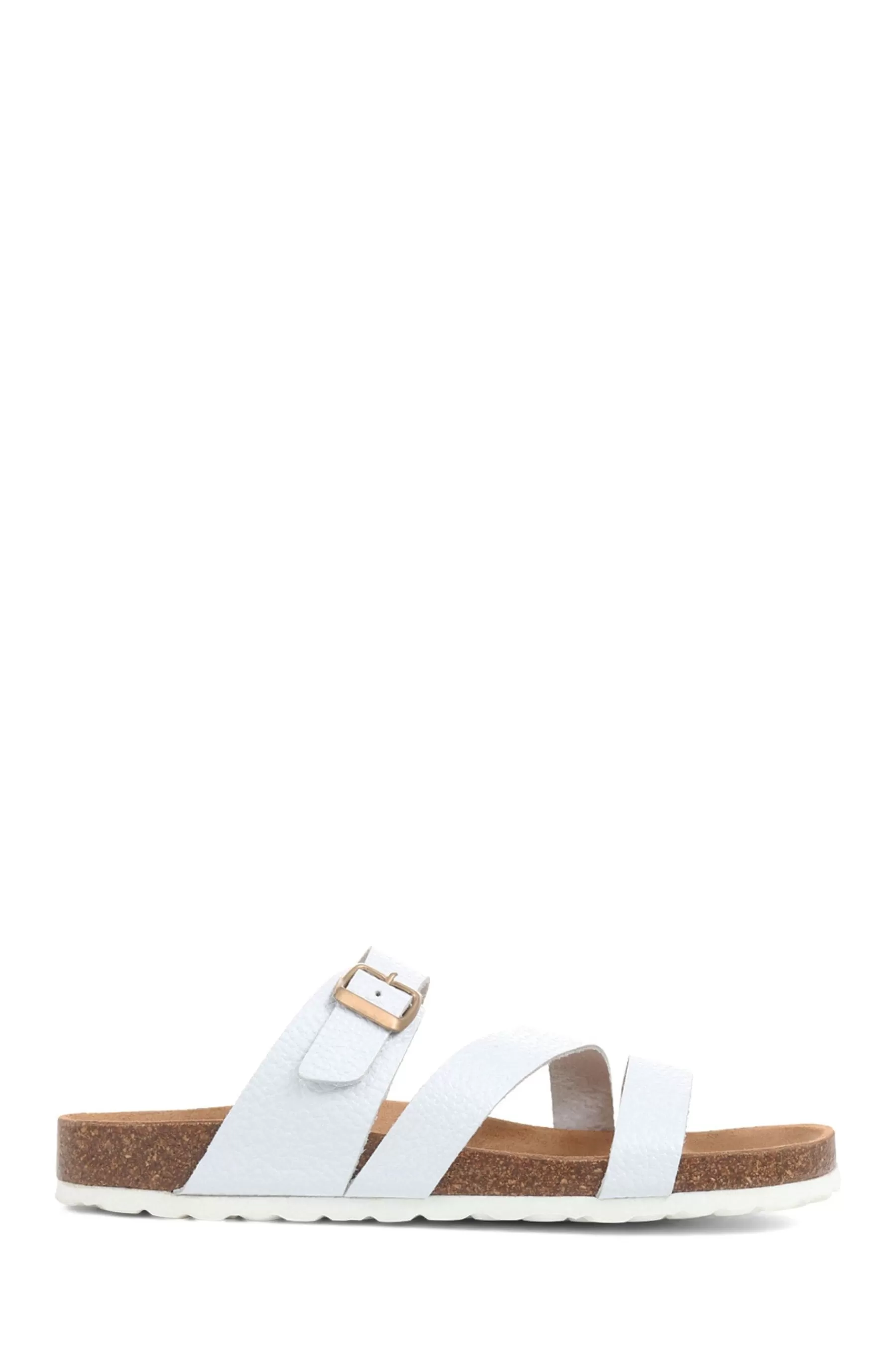 Jones Bootmaker Sandals- Grey Metallic Tabatha Leather Mule Sandals White