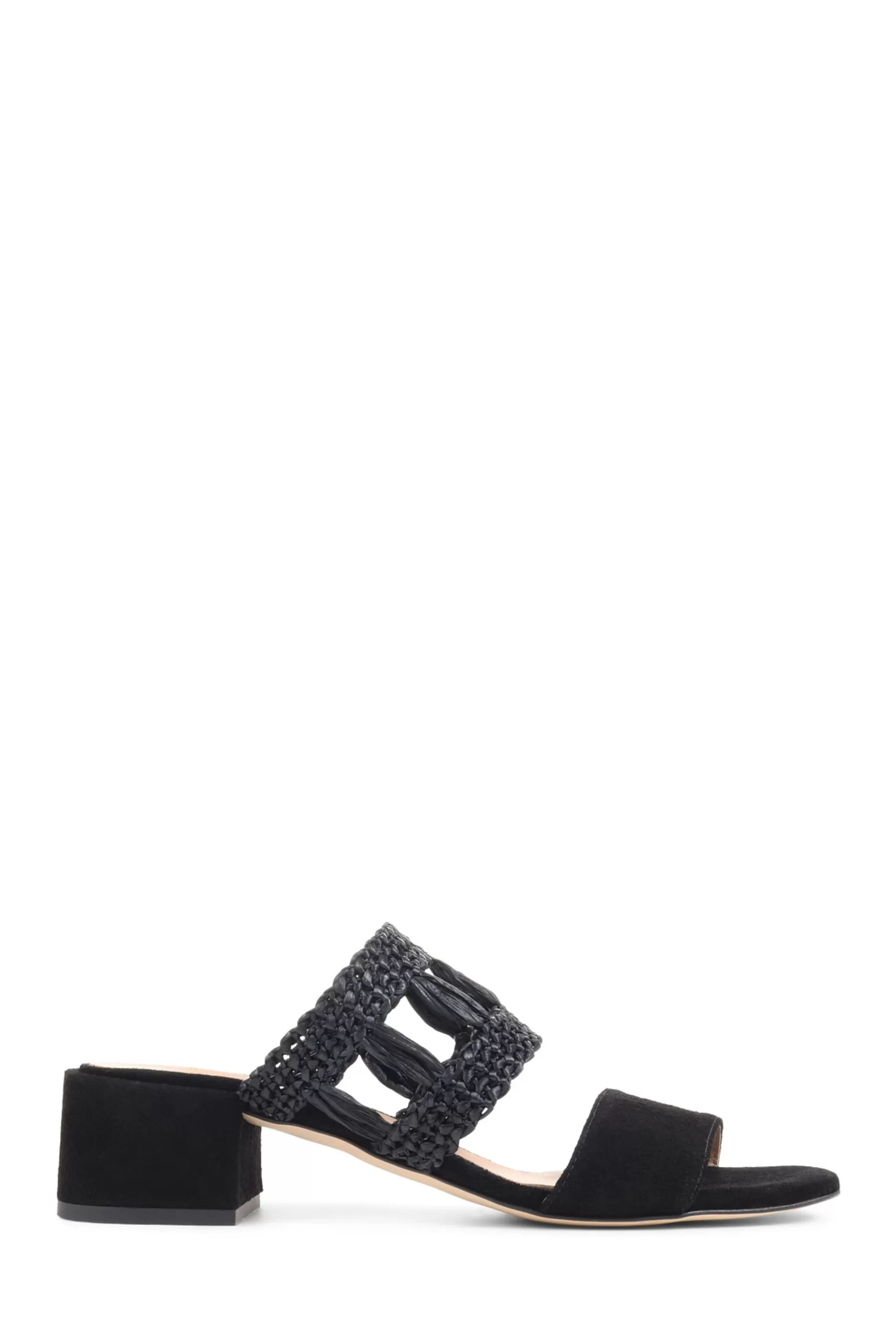 Jones Bootmaker Sandals | Kimora Raffia Heeled Mule Sandals Black