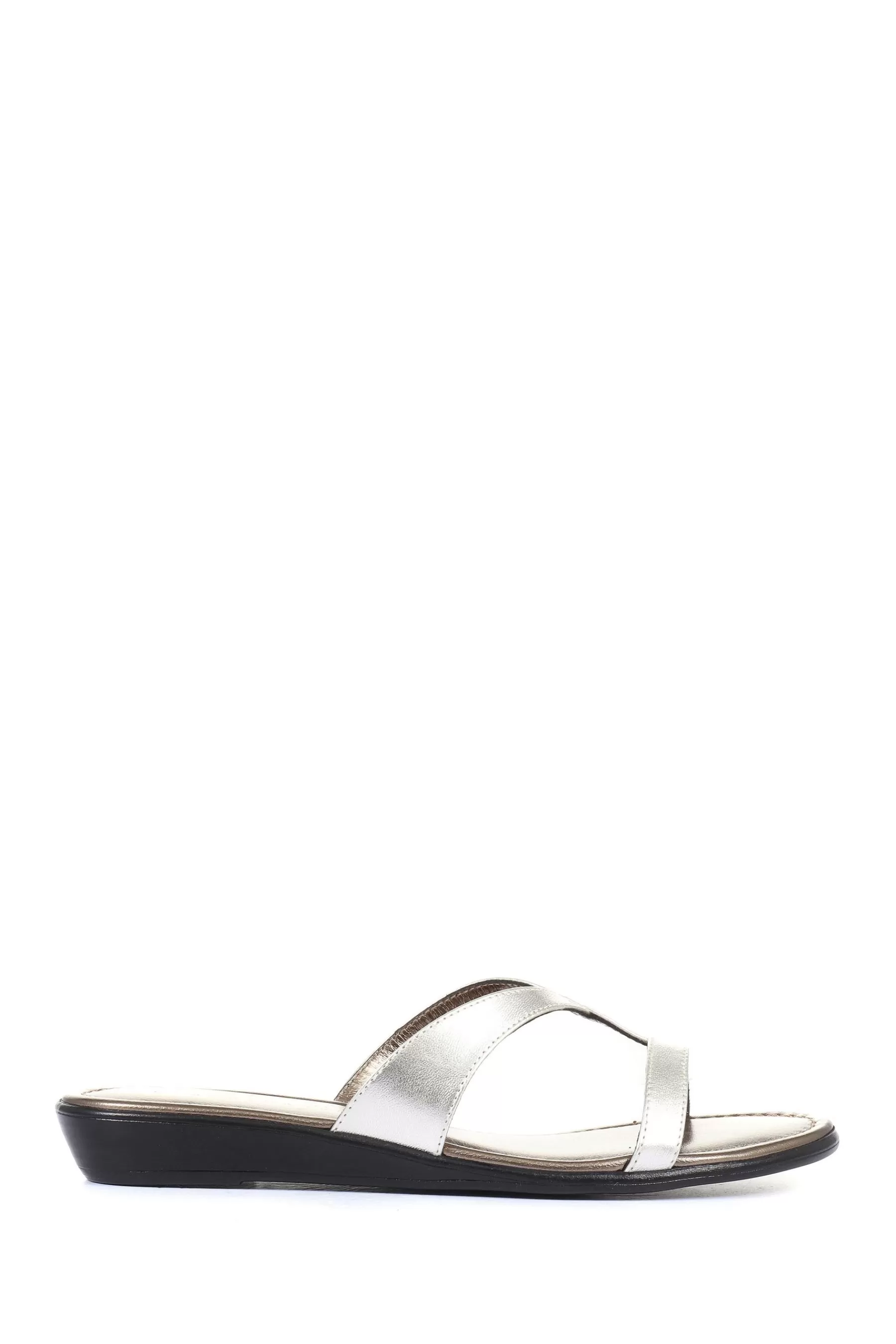 Jones Bootmaker Sandals- Klevina Leather Sandals Silver