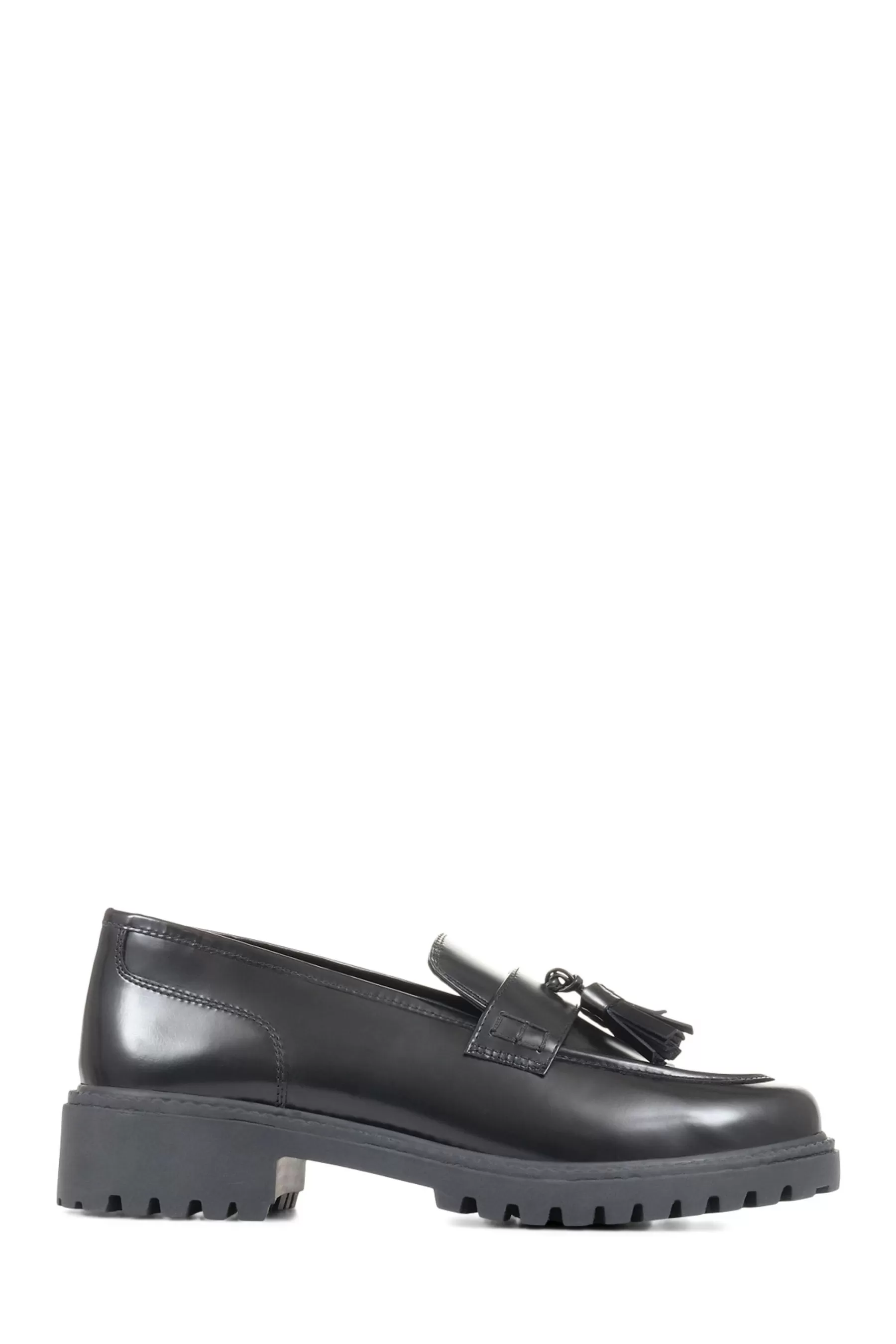 Jones Bootmaker Flat- Love Chunky Leather Loafers Black