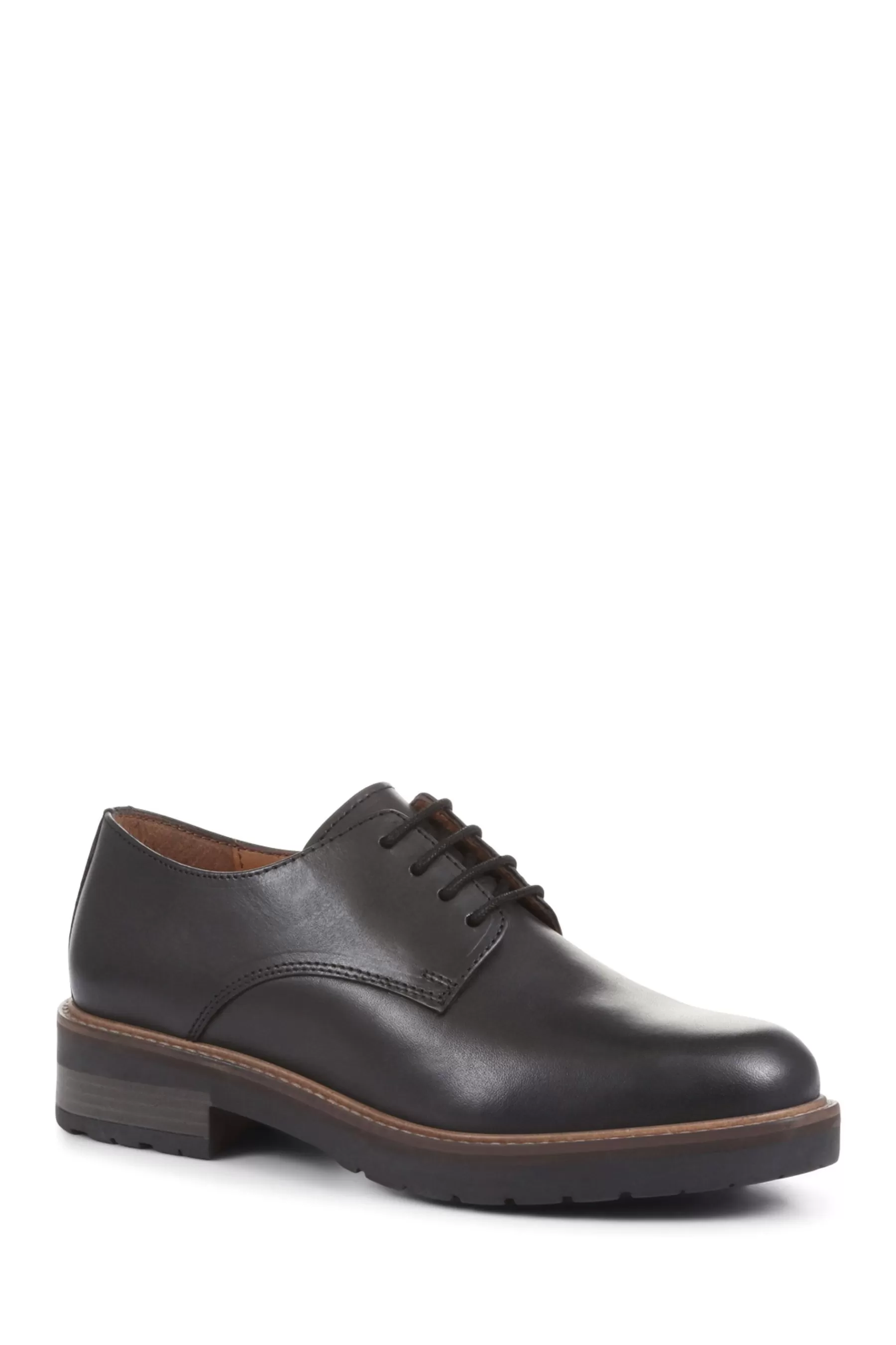 Jones Bootmaker Flat | Mimi Smart Lace-Up Shoes Black