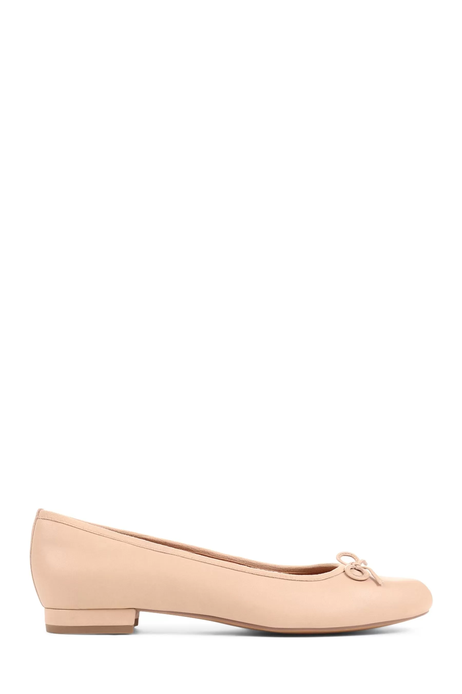 Jones Bootmaker Flat- Soleil Leather Low Ballet Shoes Cream