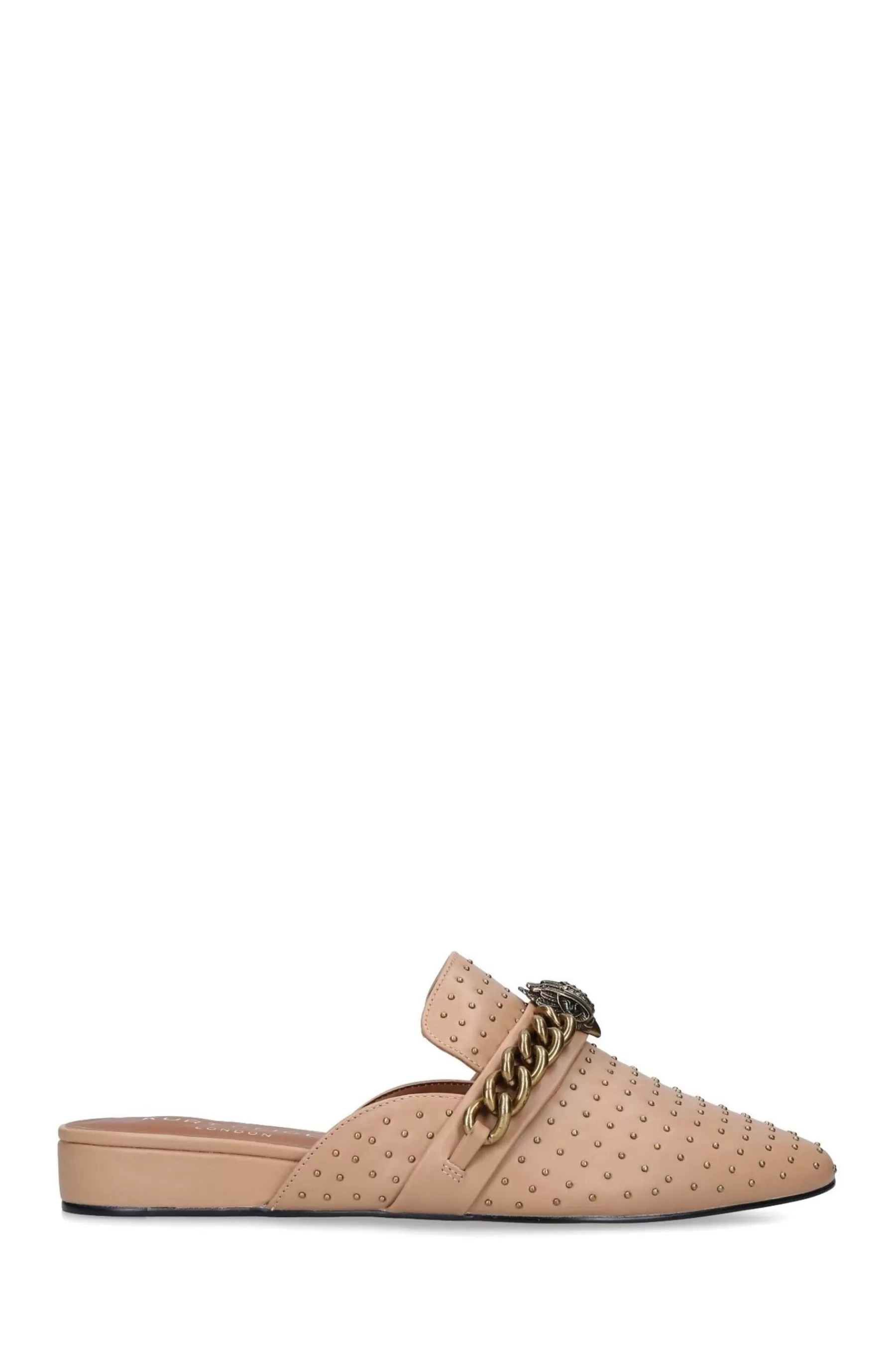 Kurt Geiger London Flat- Brown Chelsea Mule Shoes Camel