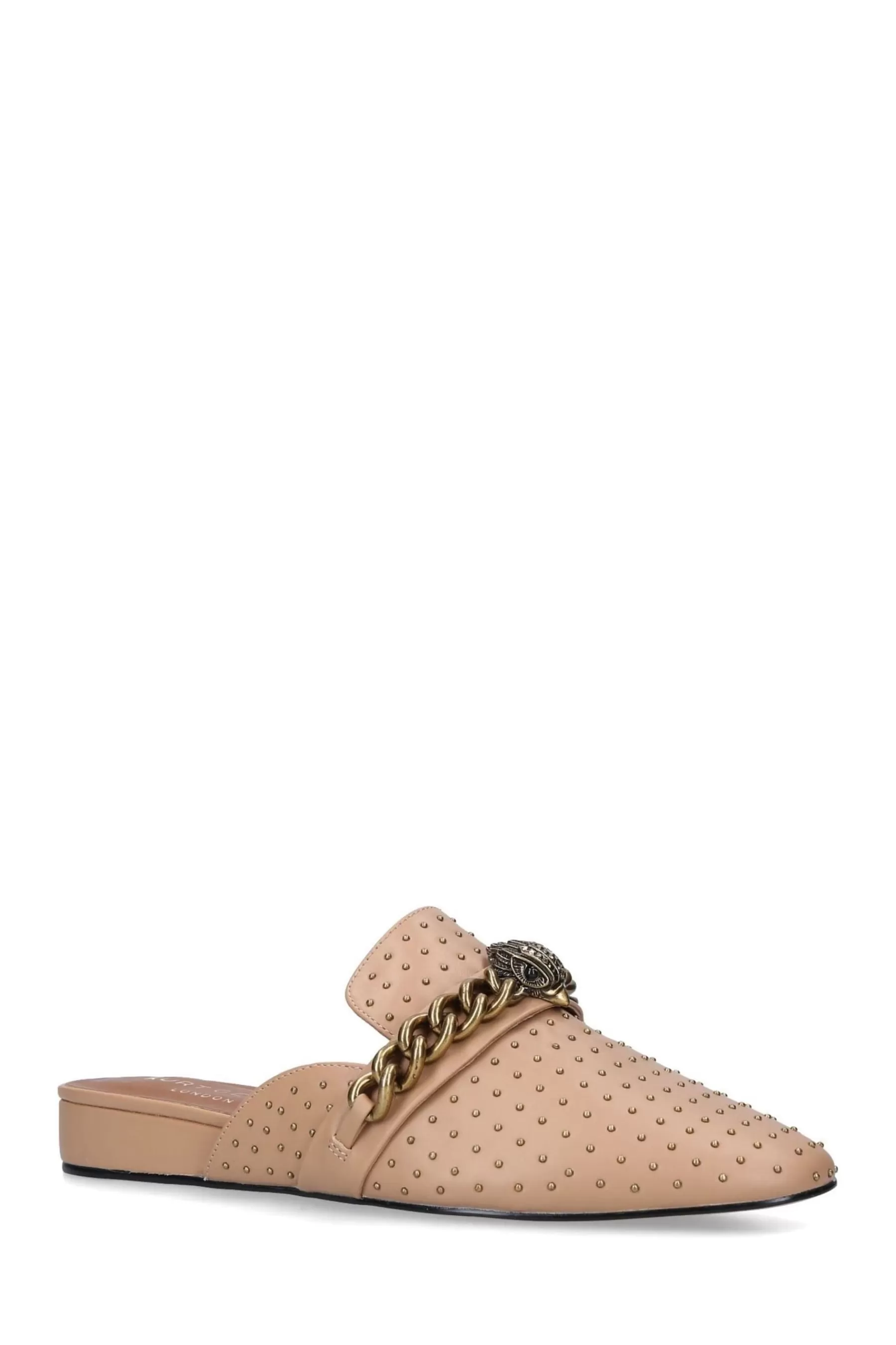 Kurt Geiger London Flat- Brown Chelsea Mule Shoes Camel