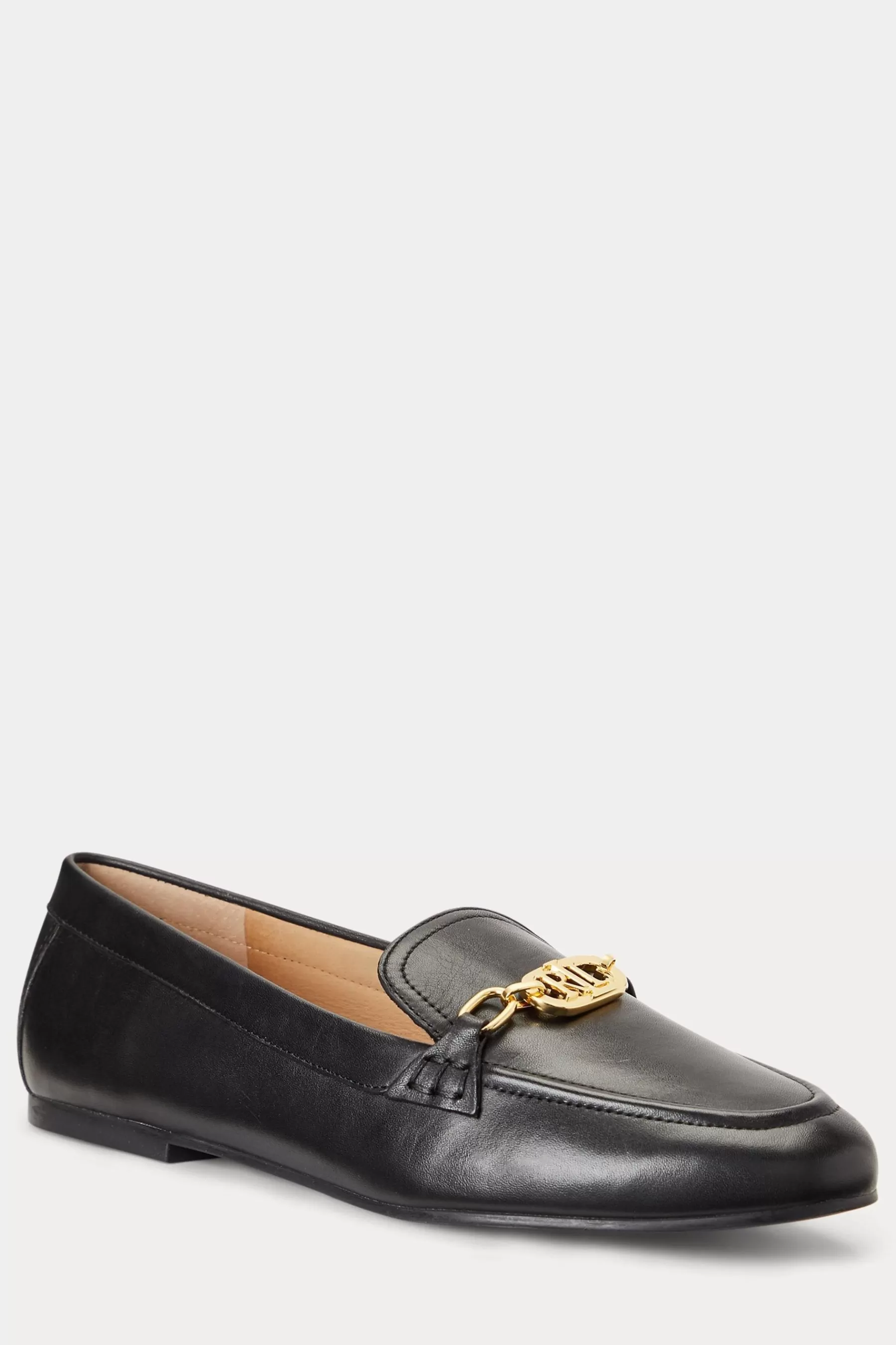 Lauren Ralph Lauren Flat- Nude Averi Leather Loafers Black