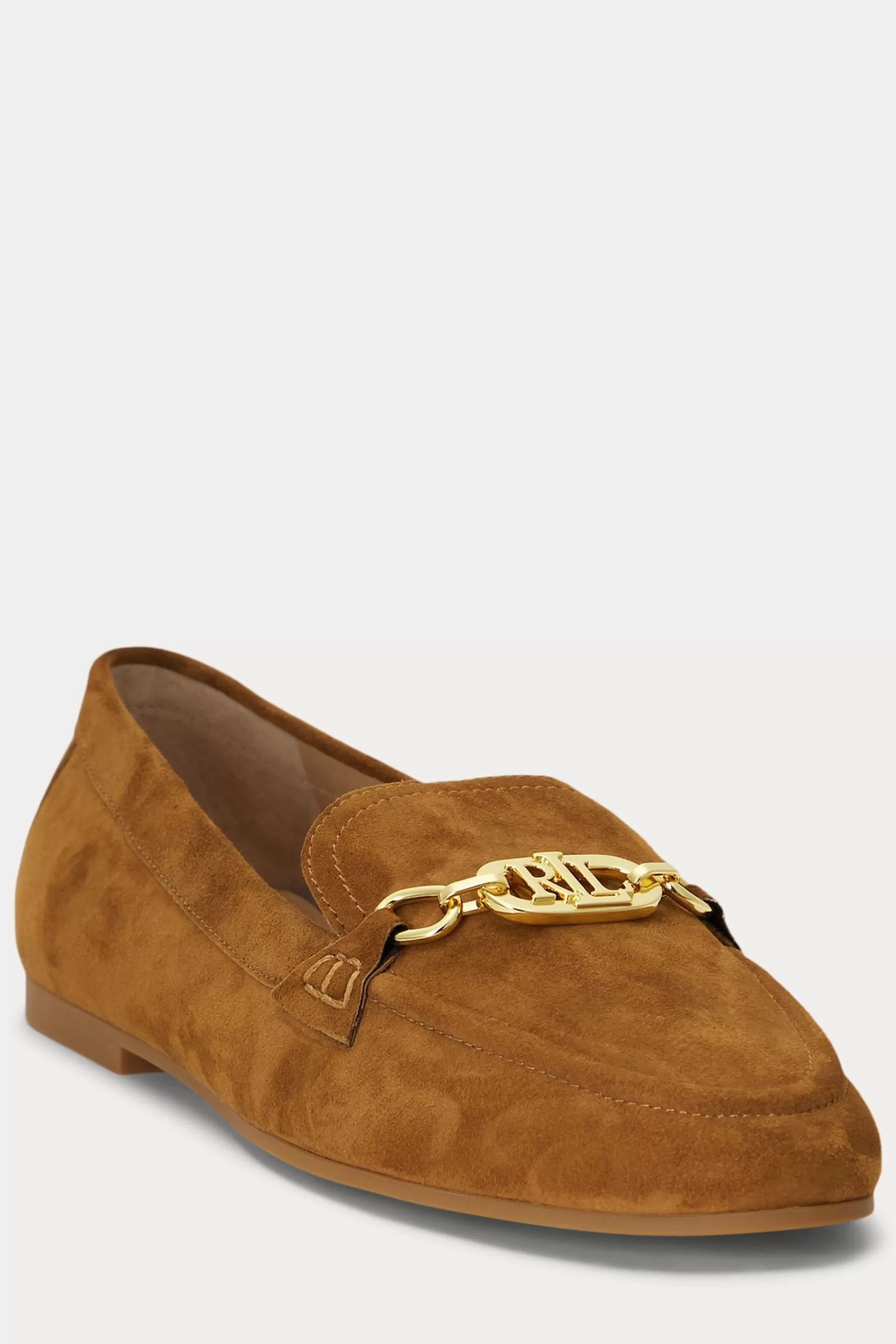 Lauren Ralph Lauren Flat- Tan Averi Ii Suede Loafers Brown