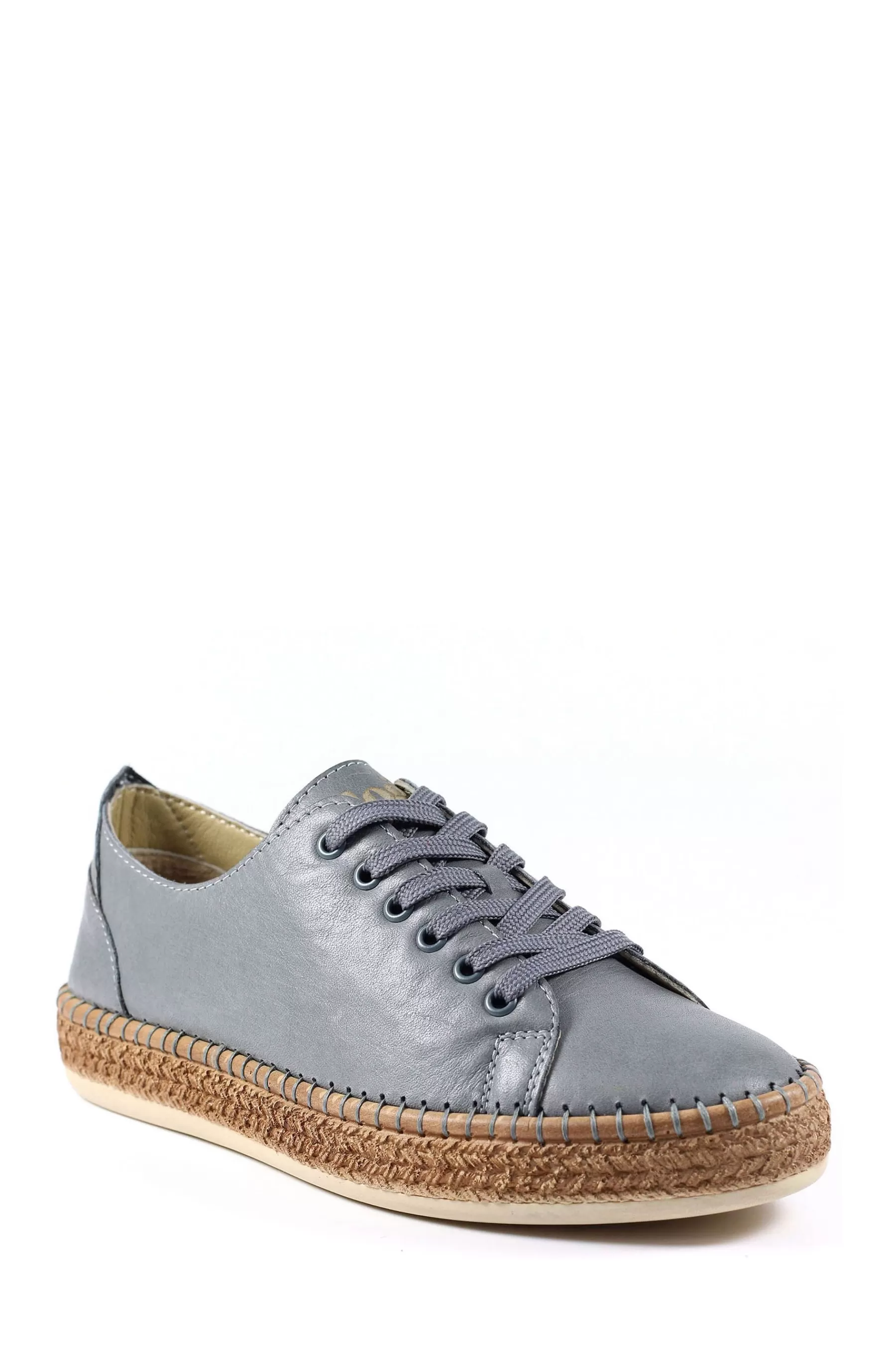 Lazy Dogz Flat | Malden Leather Shoes Grey