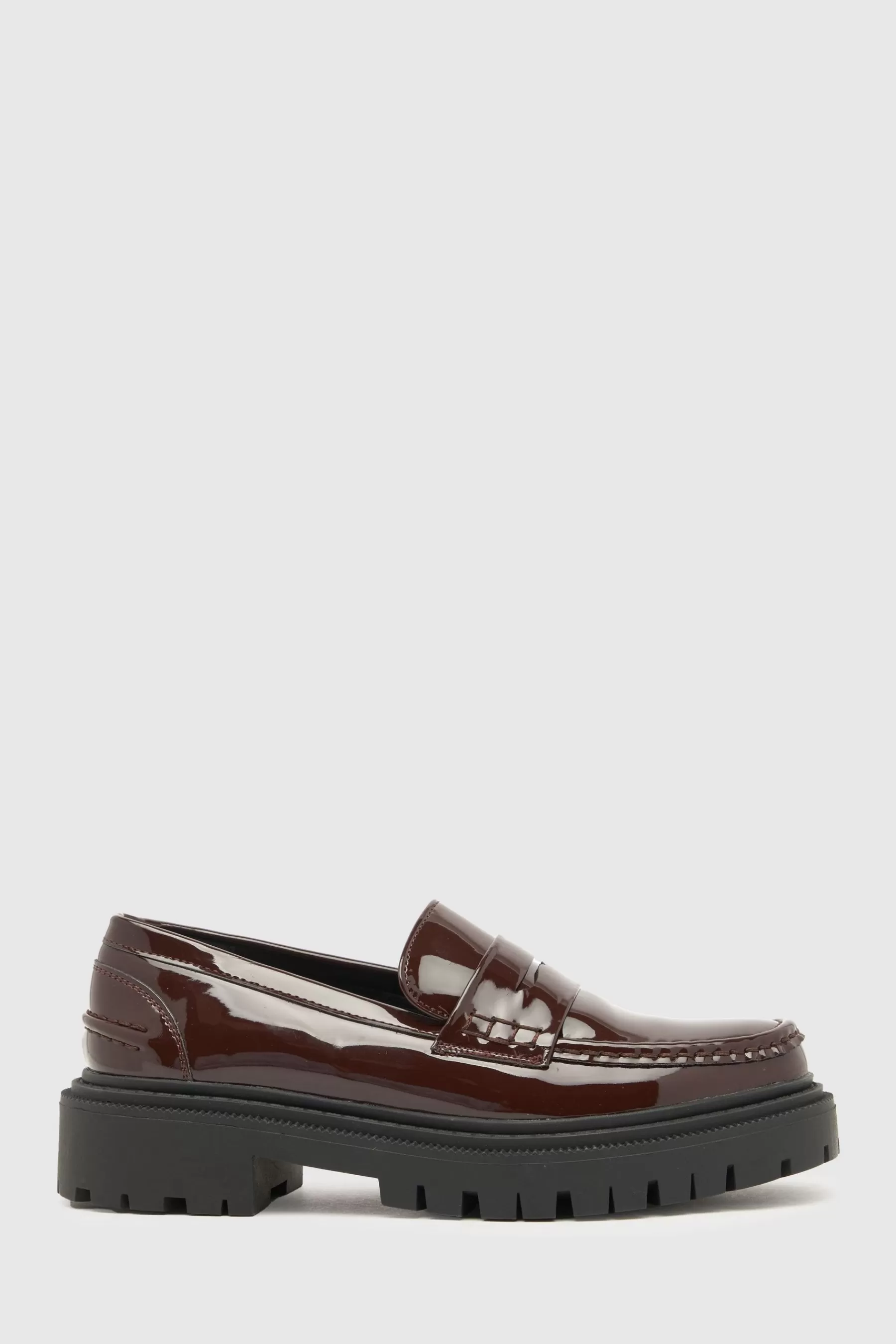 Schuh Flat-Lexis Patent Chunky Loafer Red