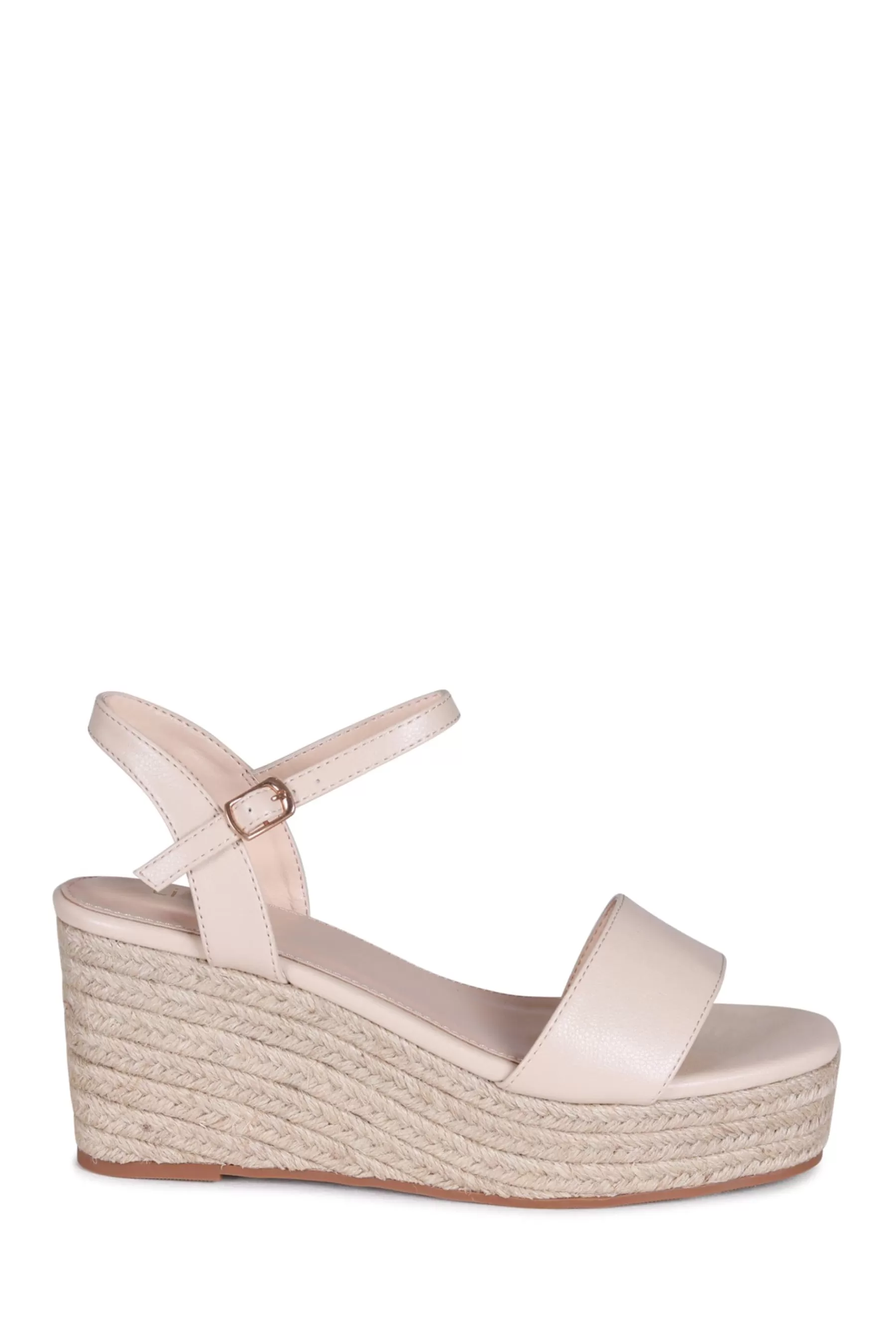 Linzi Sandals | Illusion Rope Epadrille Platform Wedges Cream