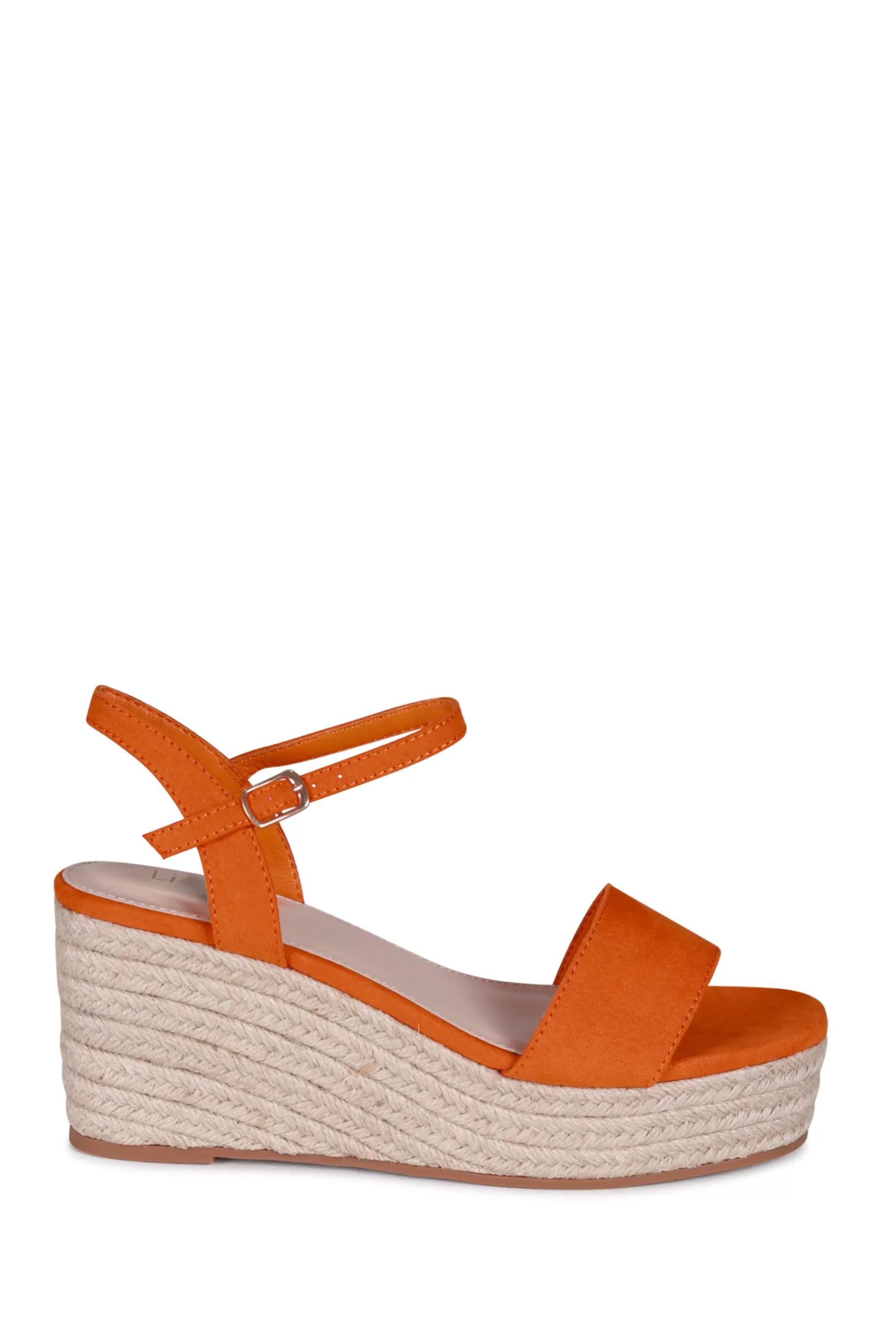 Linzi Sandals- Illusion Rope Epadrille Platform Wedges Orange