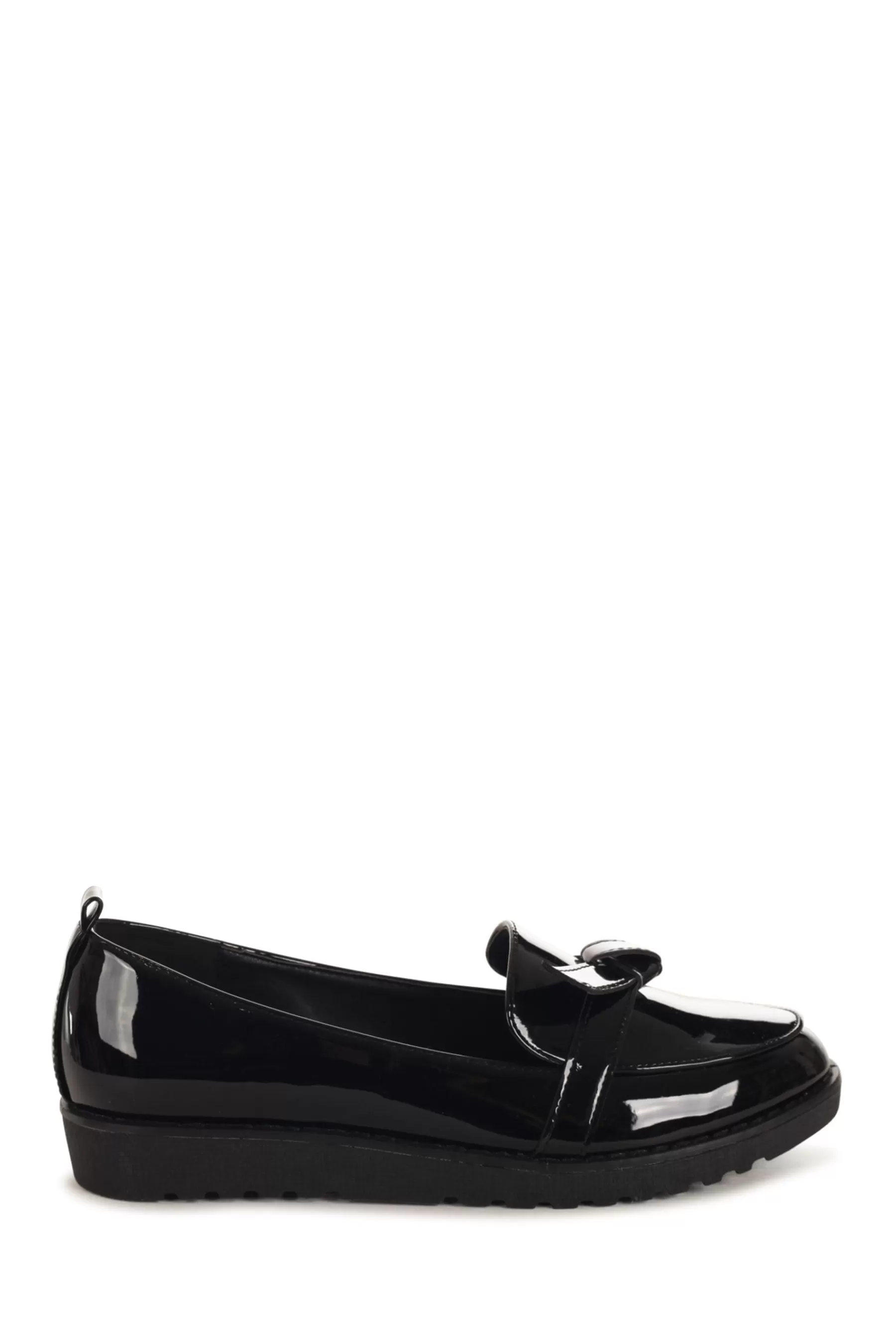 Linzi Flat | Kortez Loafers With Bow Trim Black