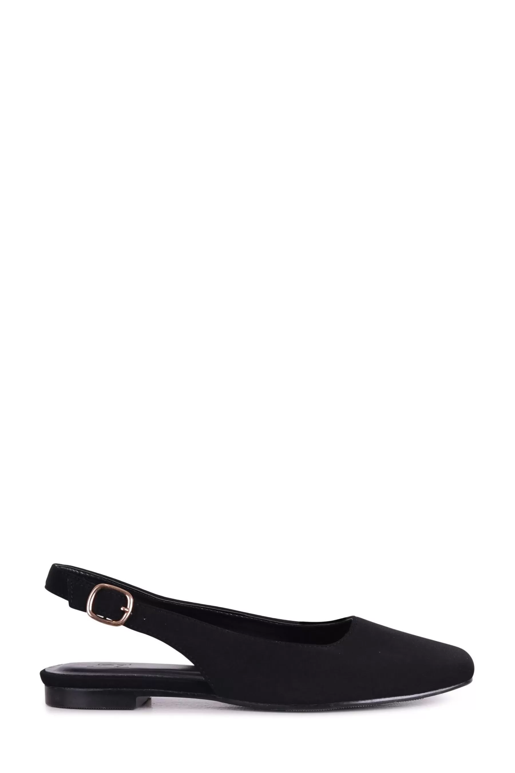 Linzi Flat- Lidia Flat Shoes Square Toe With Open Back Black