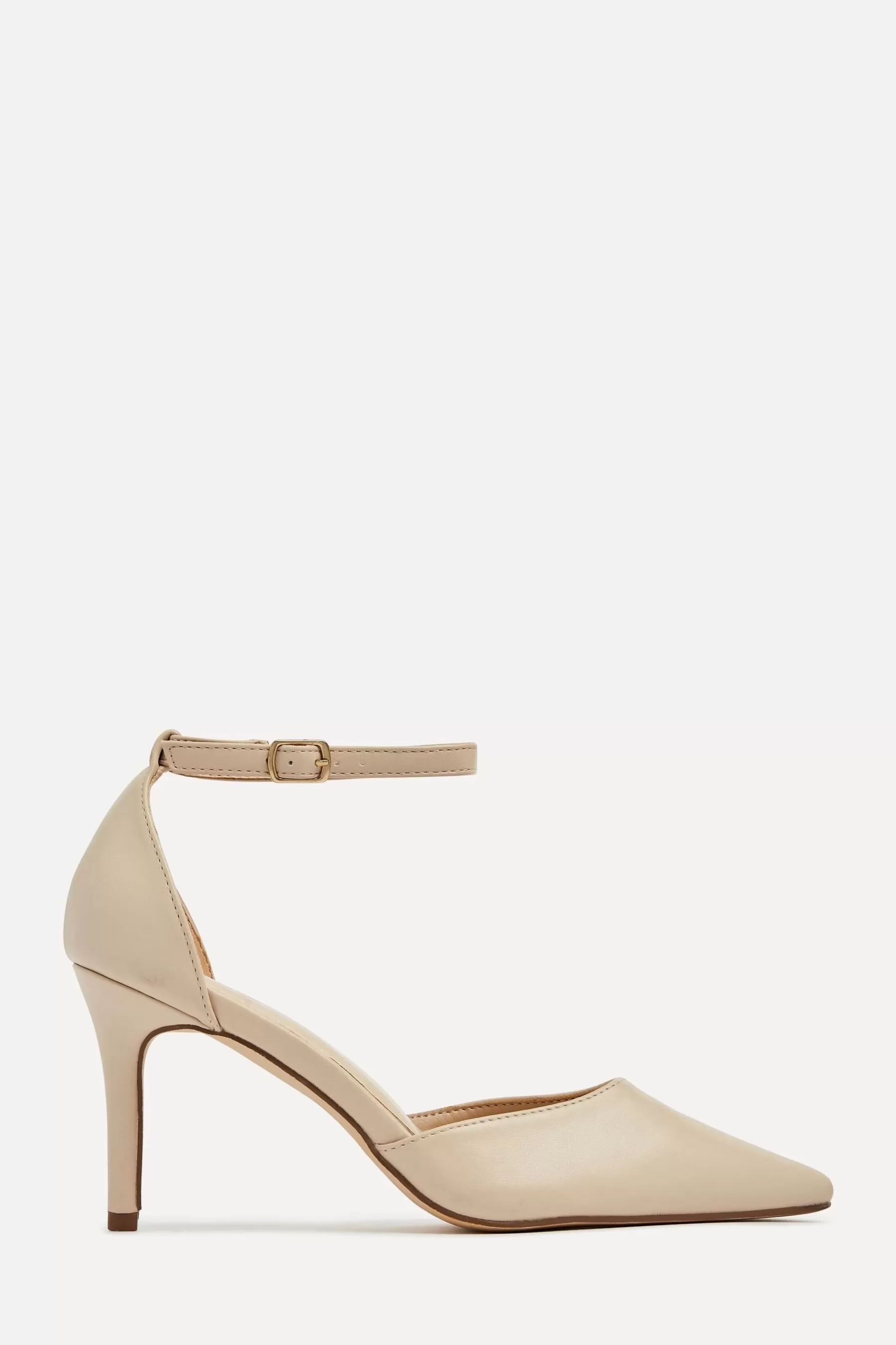 Linzi Sandals | Maci Stiletto Court Heels With Ankle Strap Cream