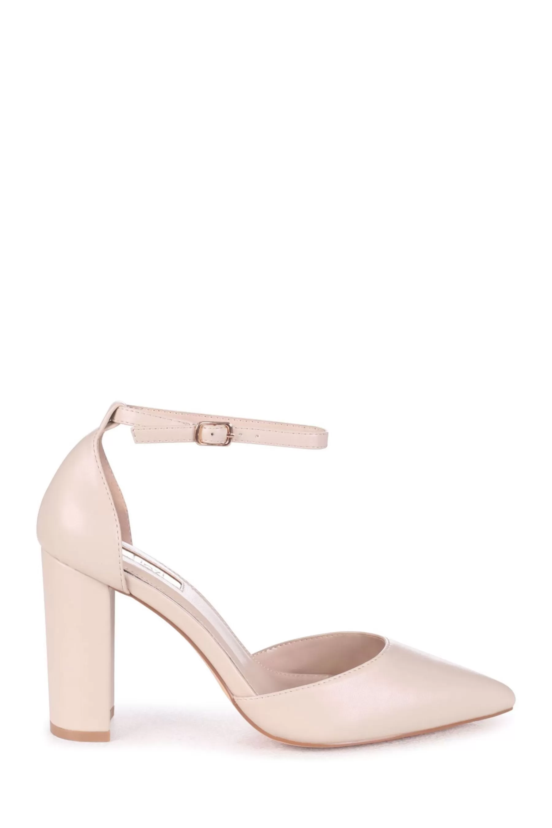 Linzi Heels- Marlie Closed Toe Block Heels Cream