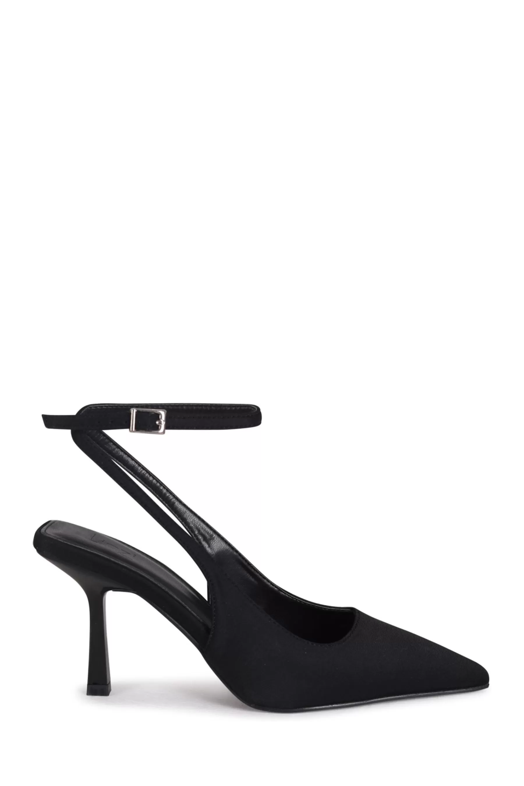 Linzi Heels | Miller Wrap Around Ankle Strap Court Heels Black