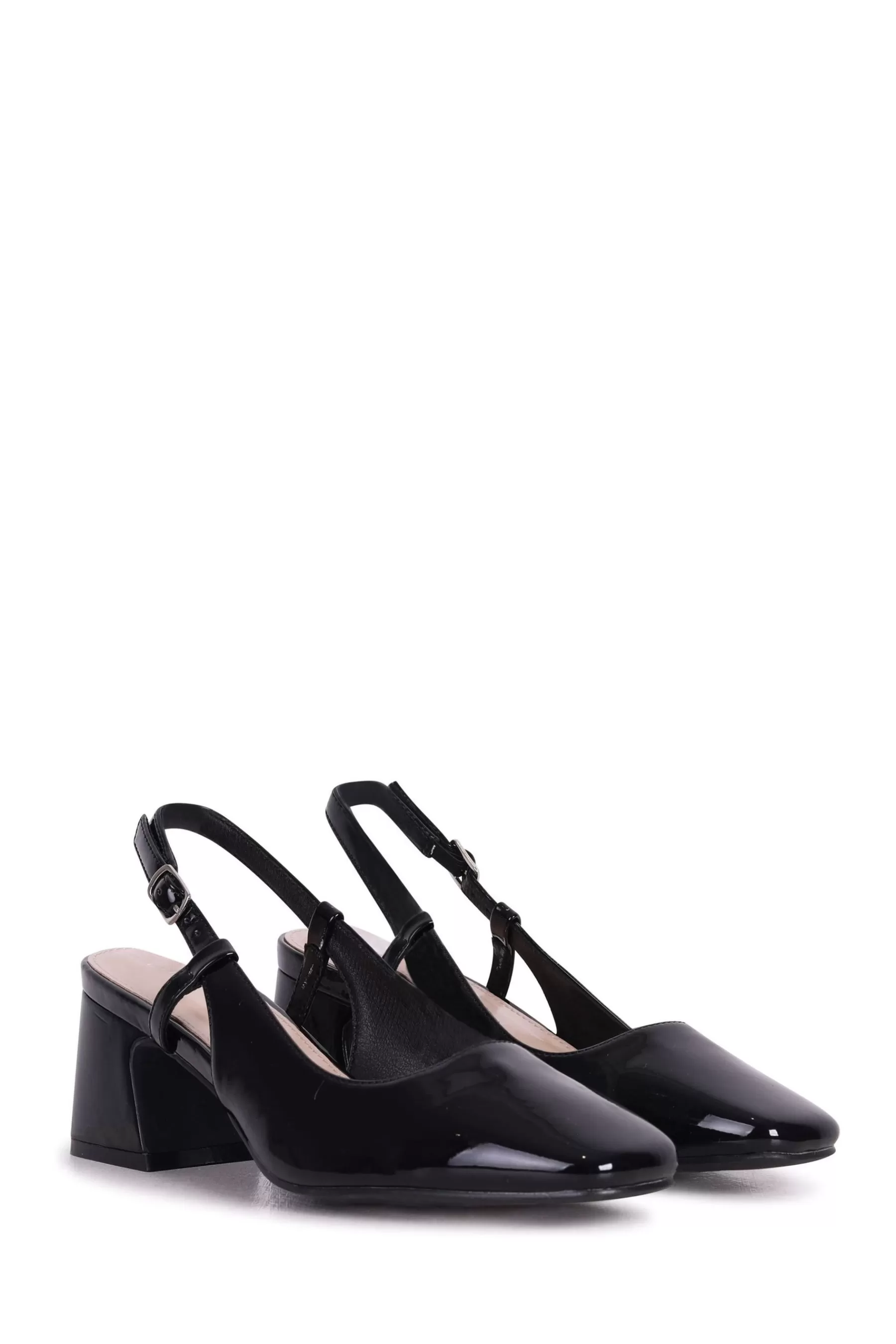 Linzi Heels | Mya Block Heel Court Shoes Black