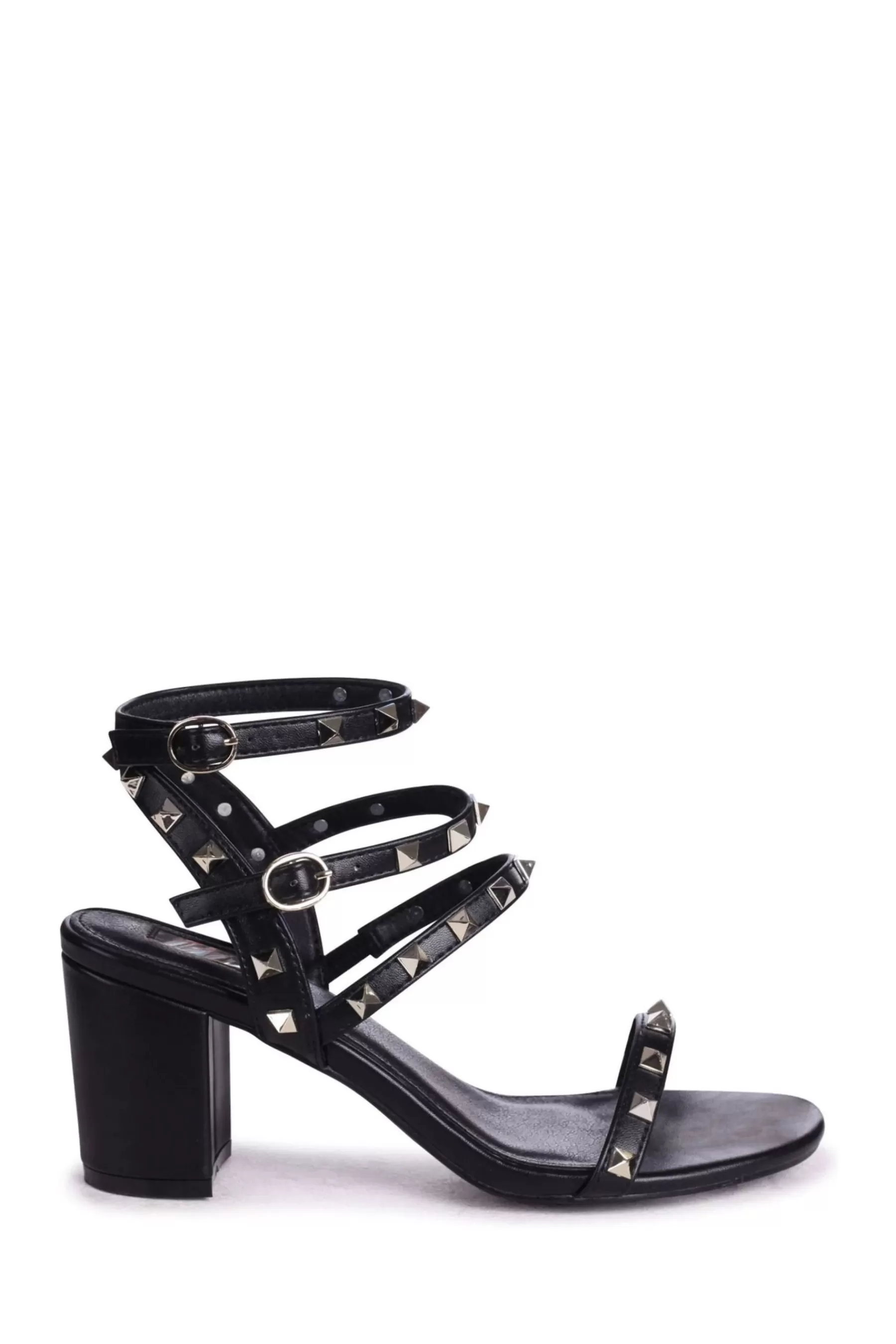 Linzi Sandals- Oxford Studded Block Heeled Sandals Blue