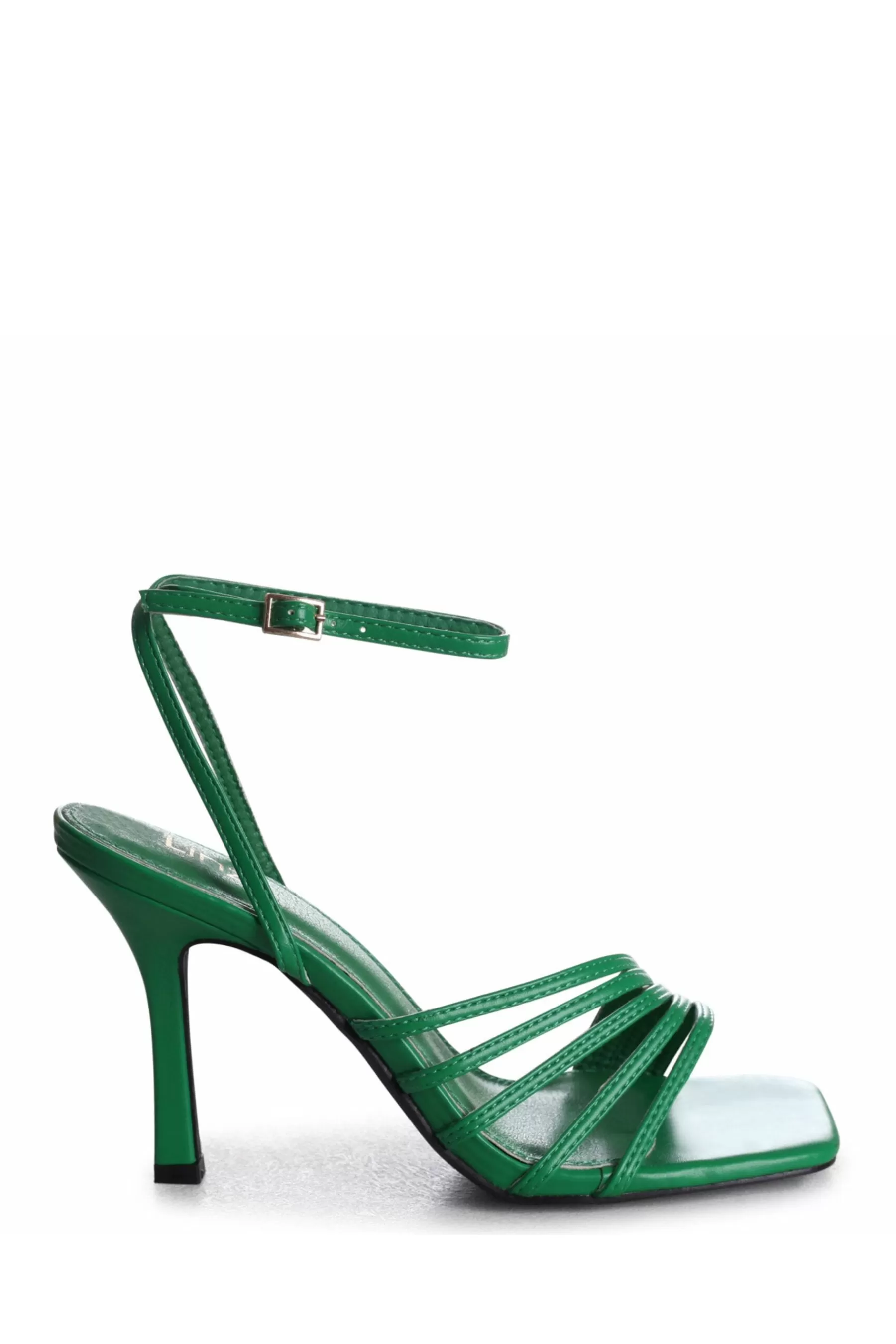 Linzi Sandals- Phoebe Open Toe Strappy Stiletto Heeled Sandals Green