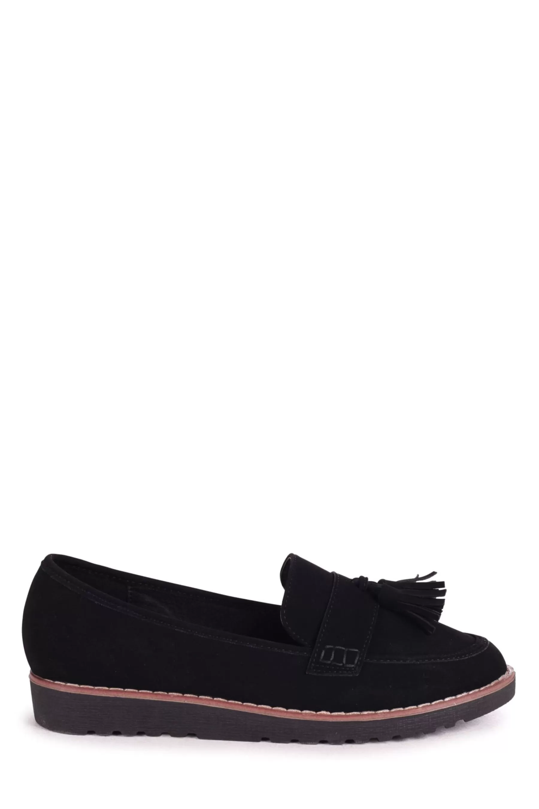 Linzi Flat- Samson Slip-Ons Loafers With Tassle Trim Blue