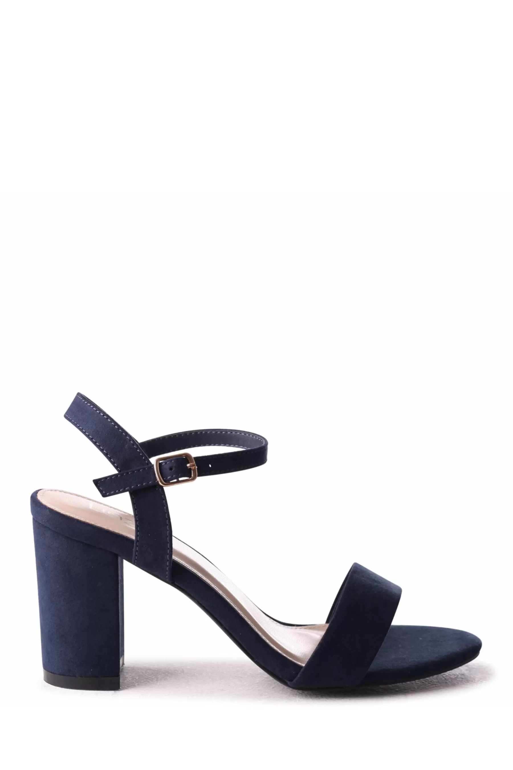 Linzi Sandals | Skyline Open Back Barely There Block Heeled Sandals Navy