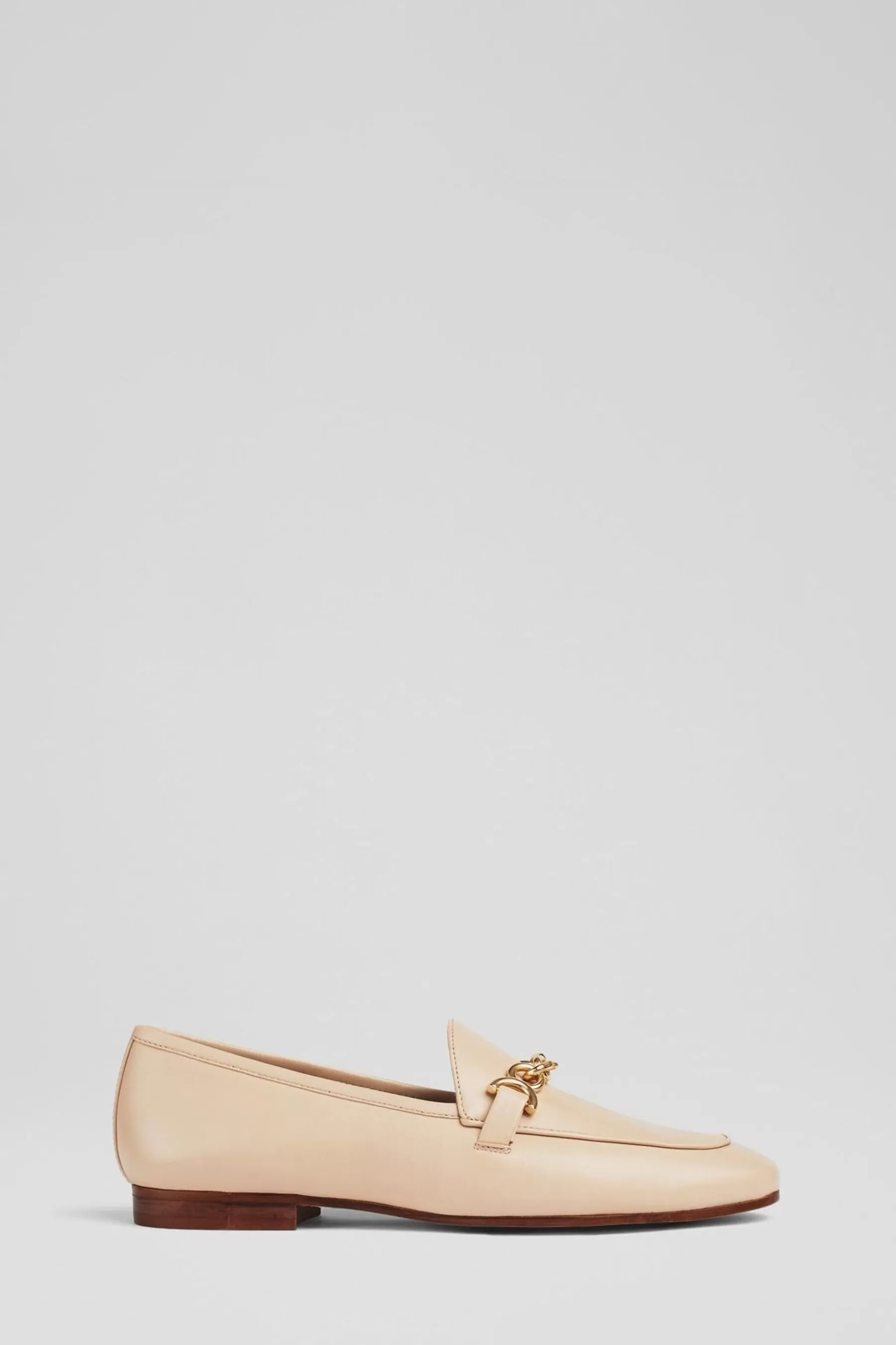 LK Bennett Flat- Adalynn Latte Leather Snaffle Loafers Nude