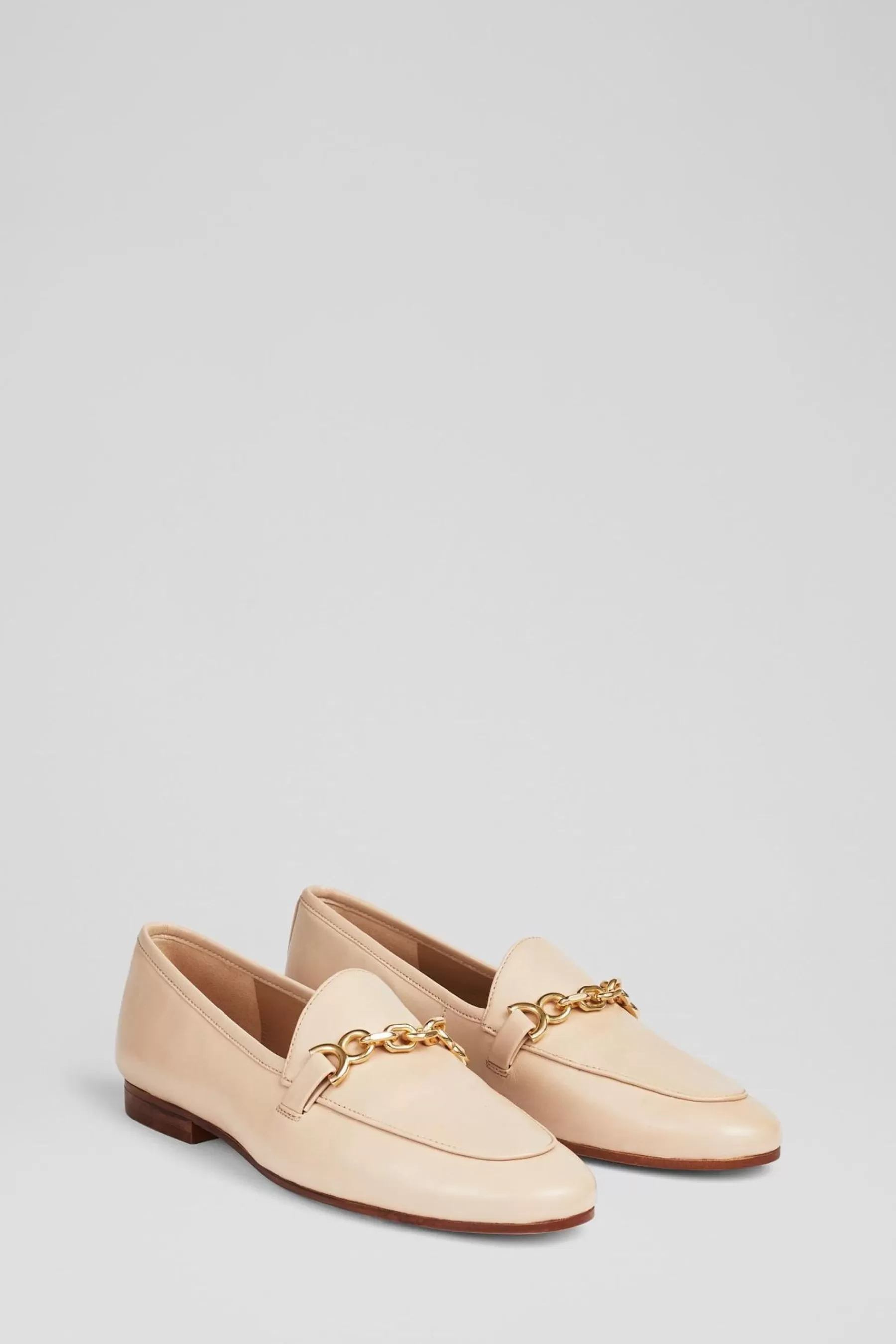 LK Bennett Flat- Adalynn Latte Leather Snaffle Loafers Nude