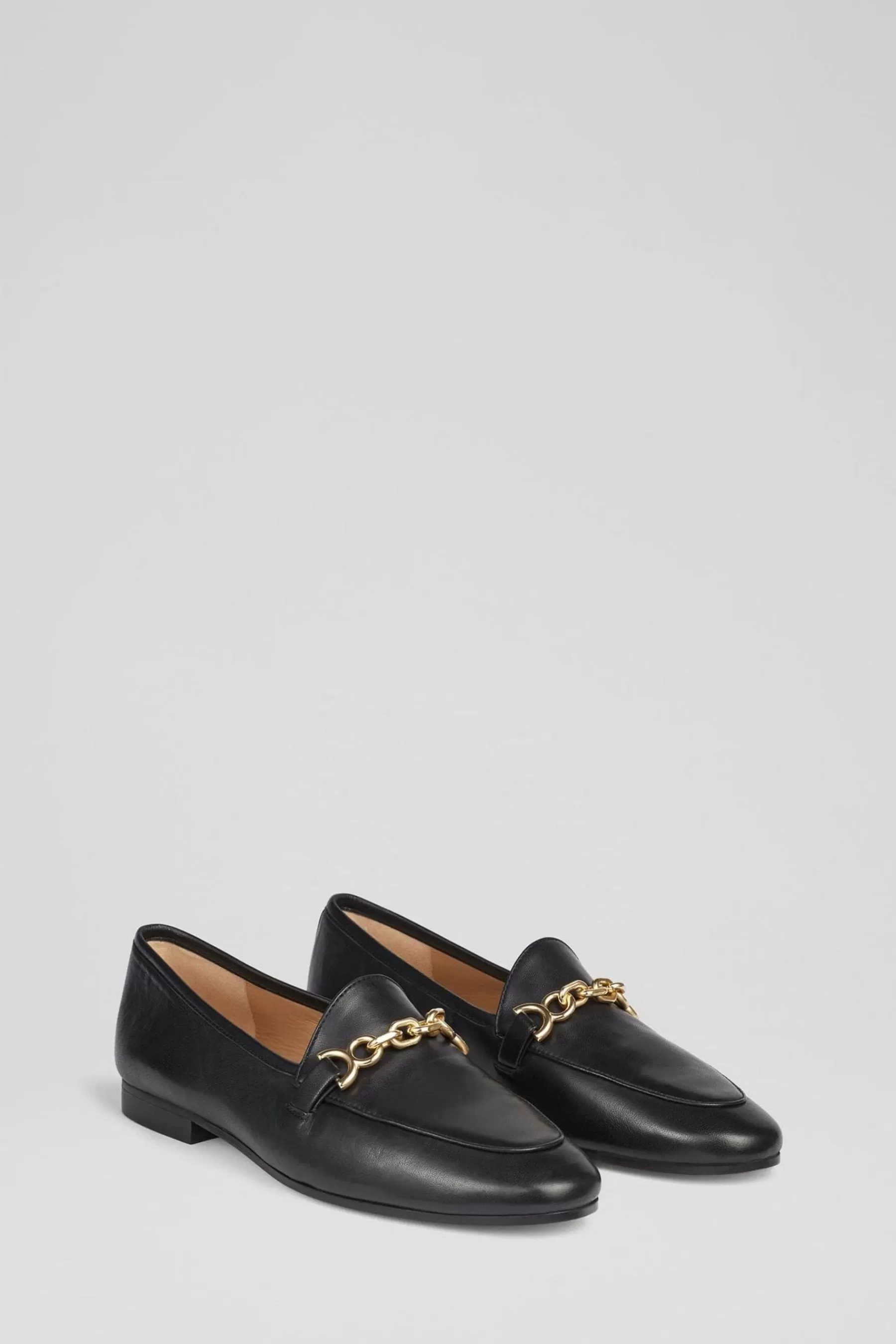 LK Bennett Flat- Adalynn Leather Snaffle Loafers Black