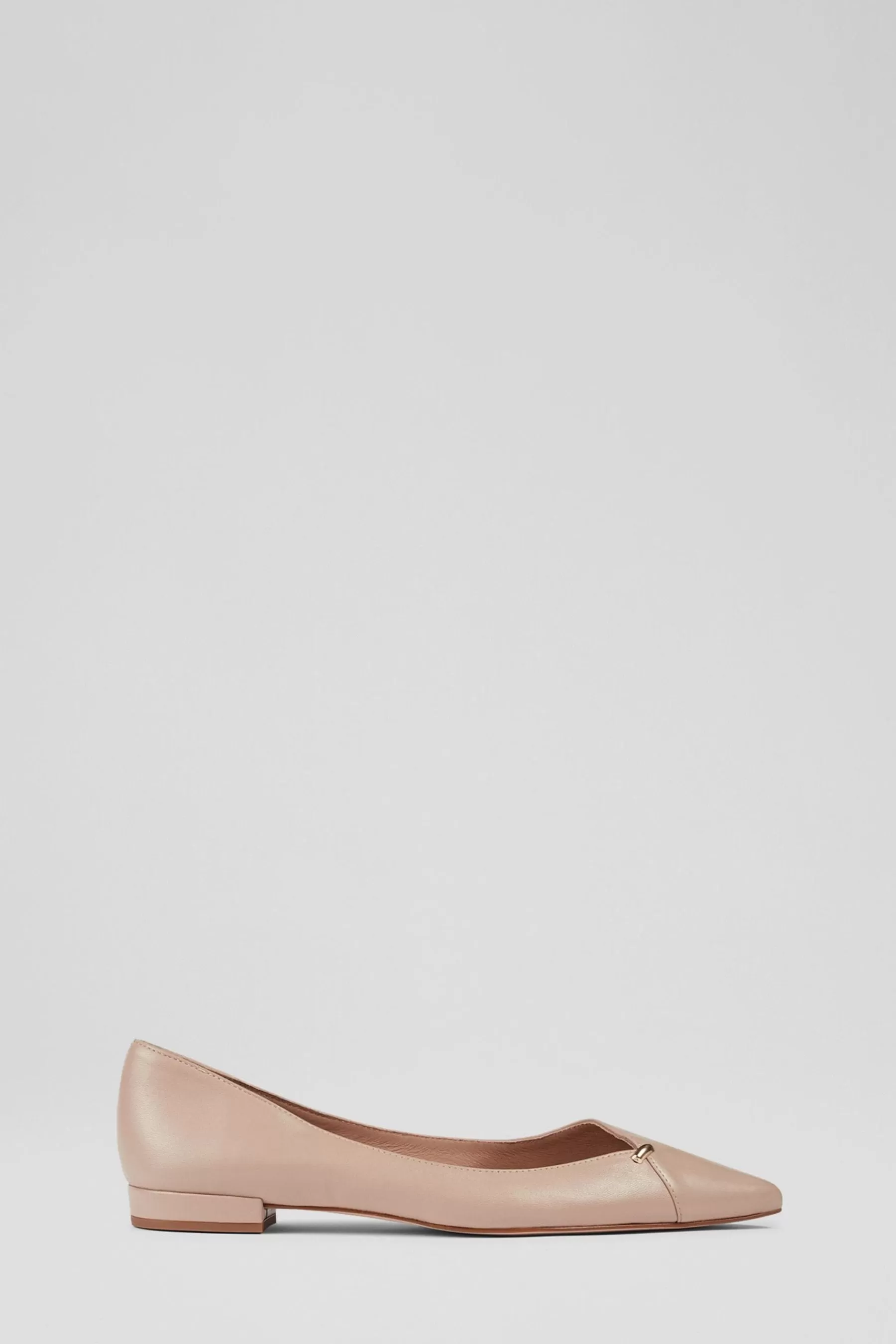 LK Bennett Flat- Cally Beige Leather Flats Natural