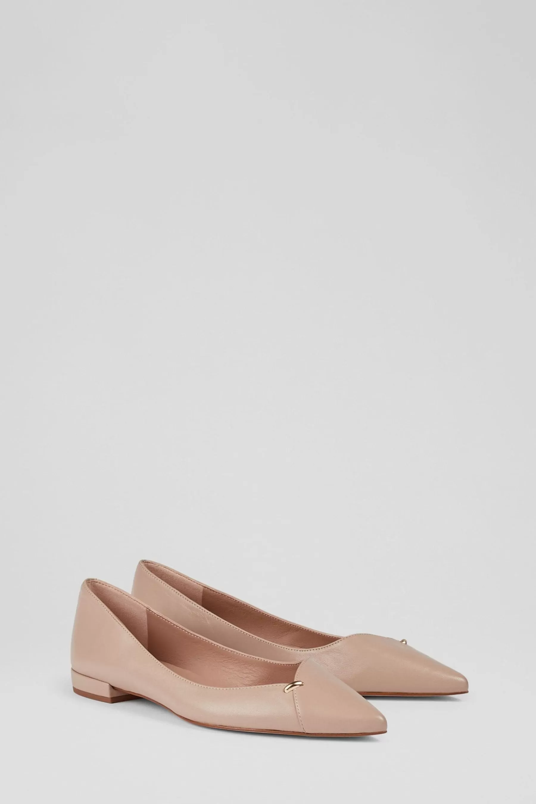 LK Bennett Flat- Cally Beige Leather Flats Natural