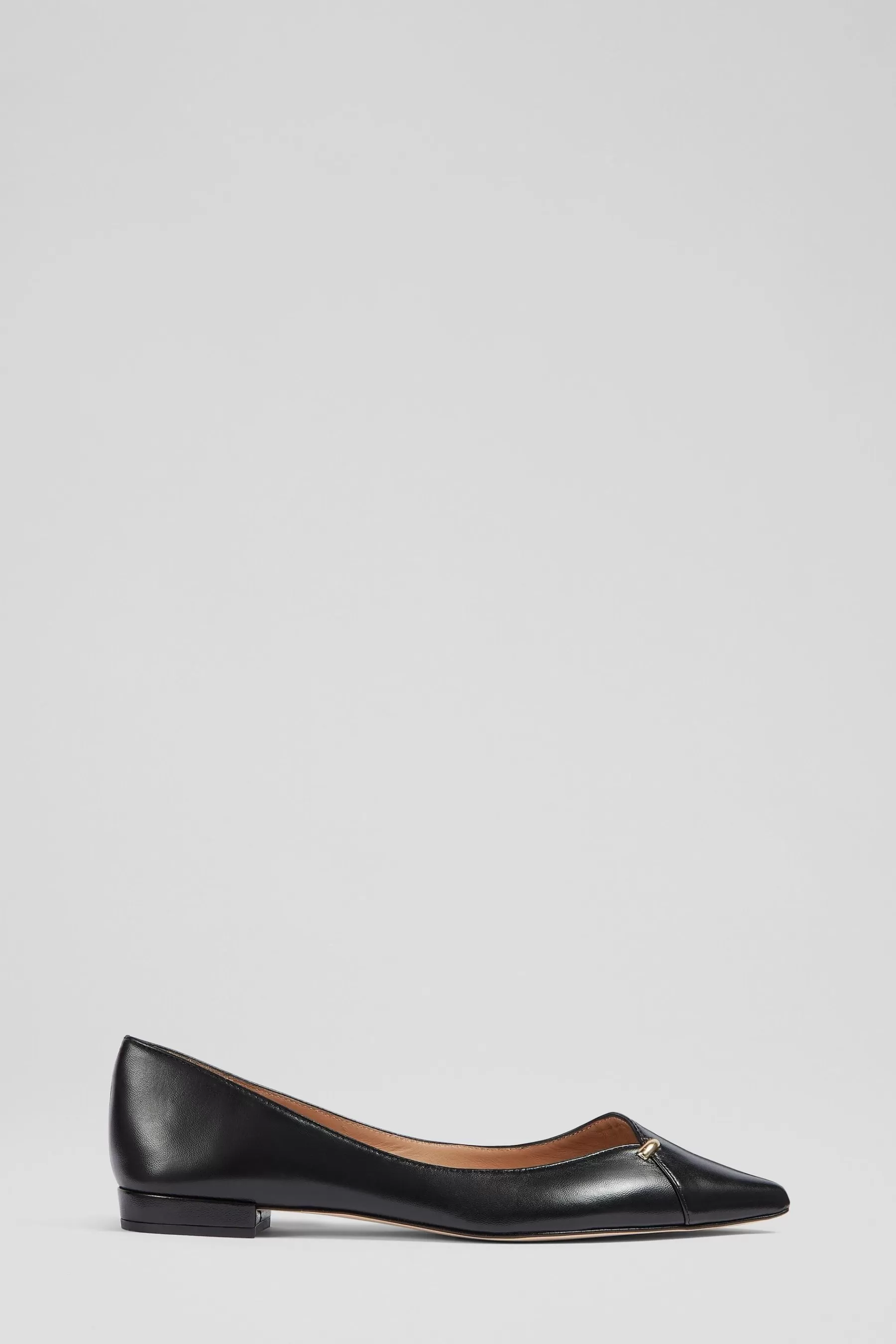 LK Bennett Flat- Cally Leather Flats Black