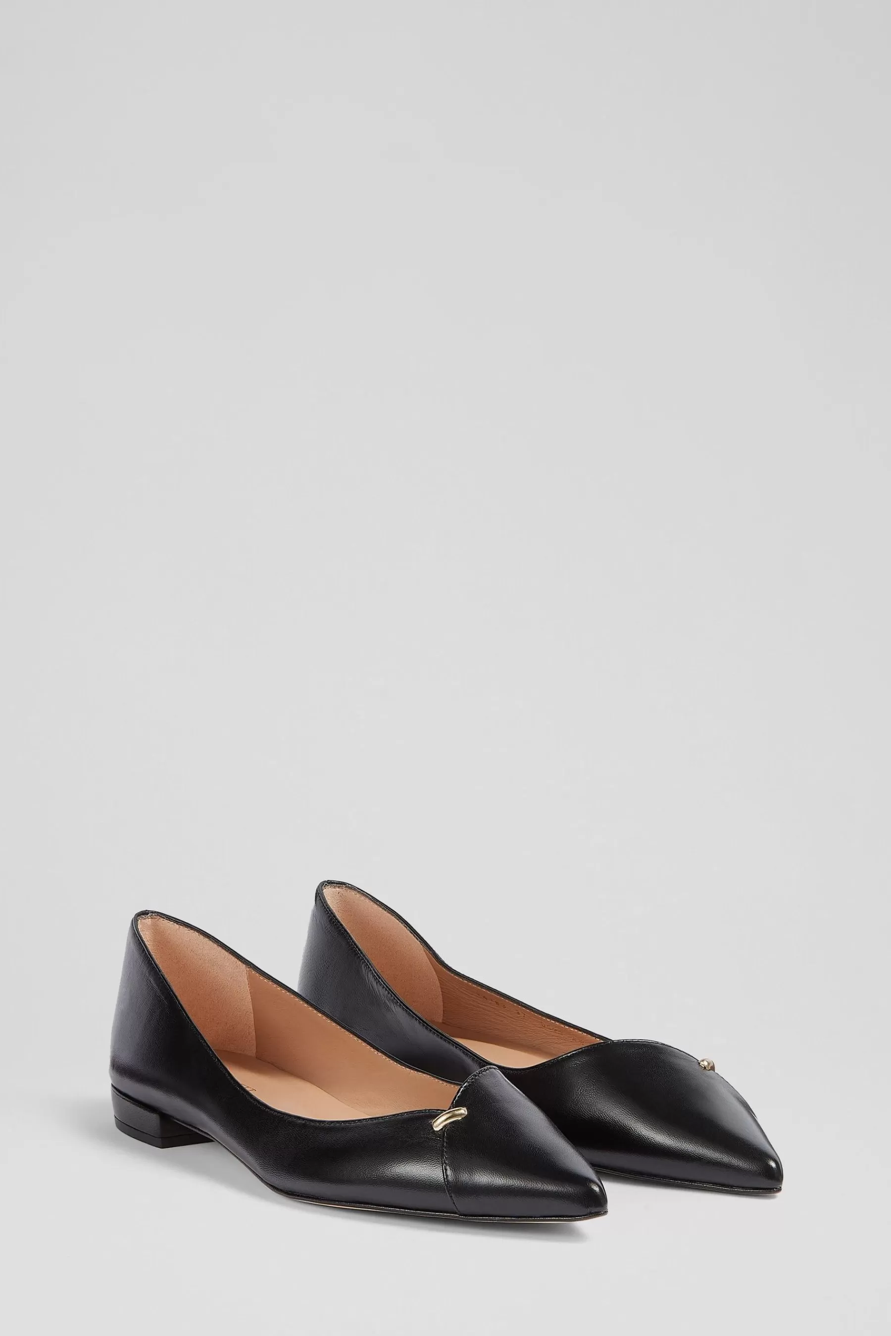 LK Bennett Flat- Cally Leather Flats Black