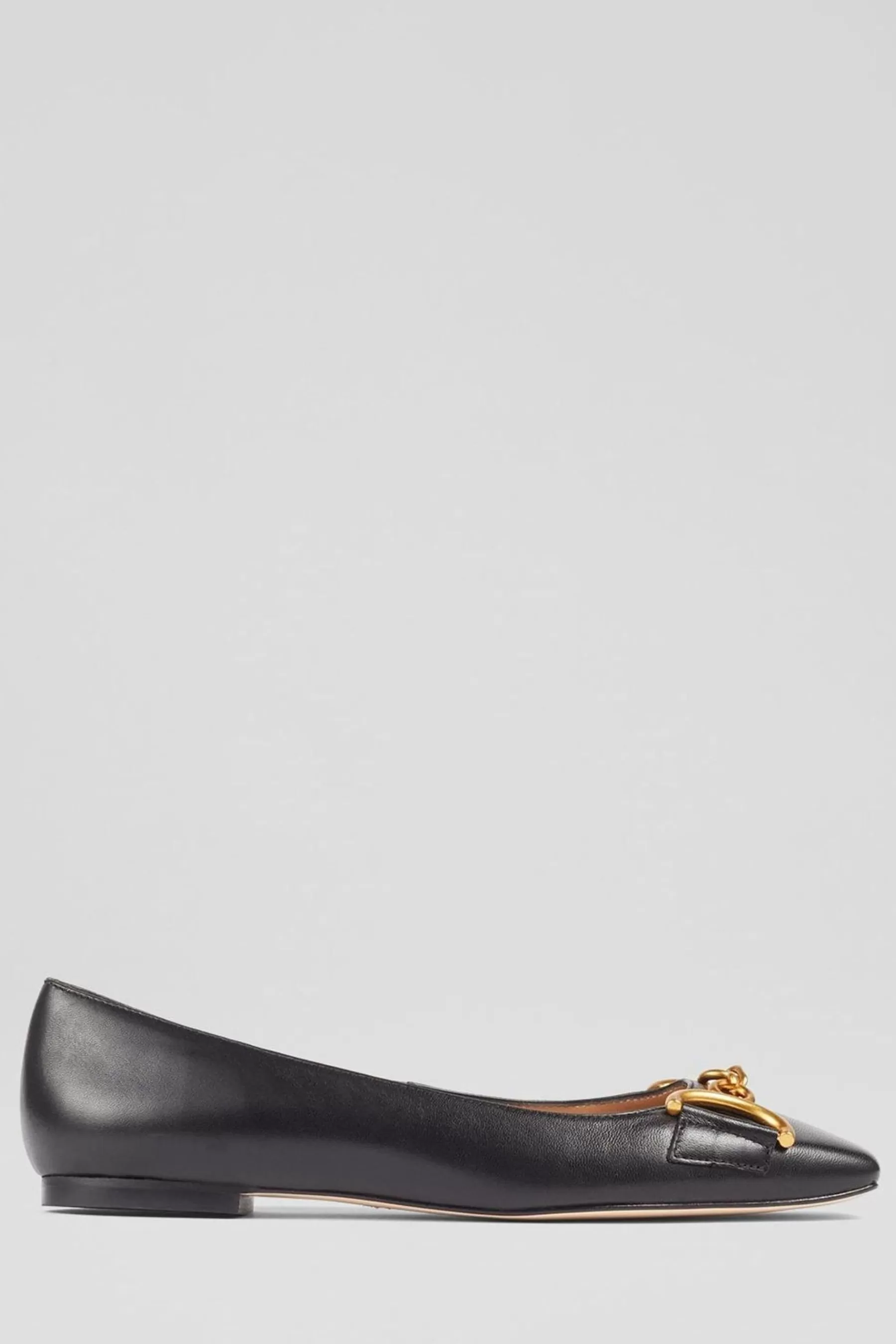 LK Bennett Flat- Charlotte Snaffle Flats With Piping Black