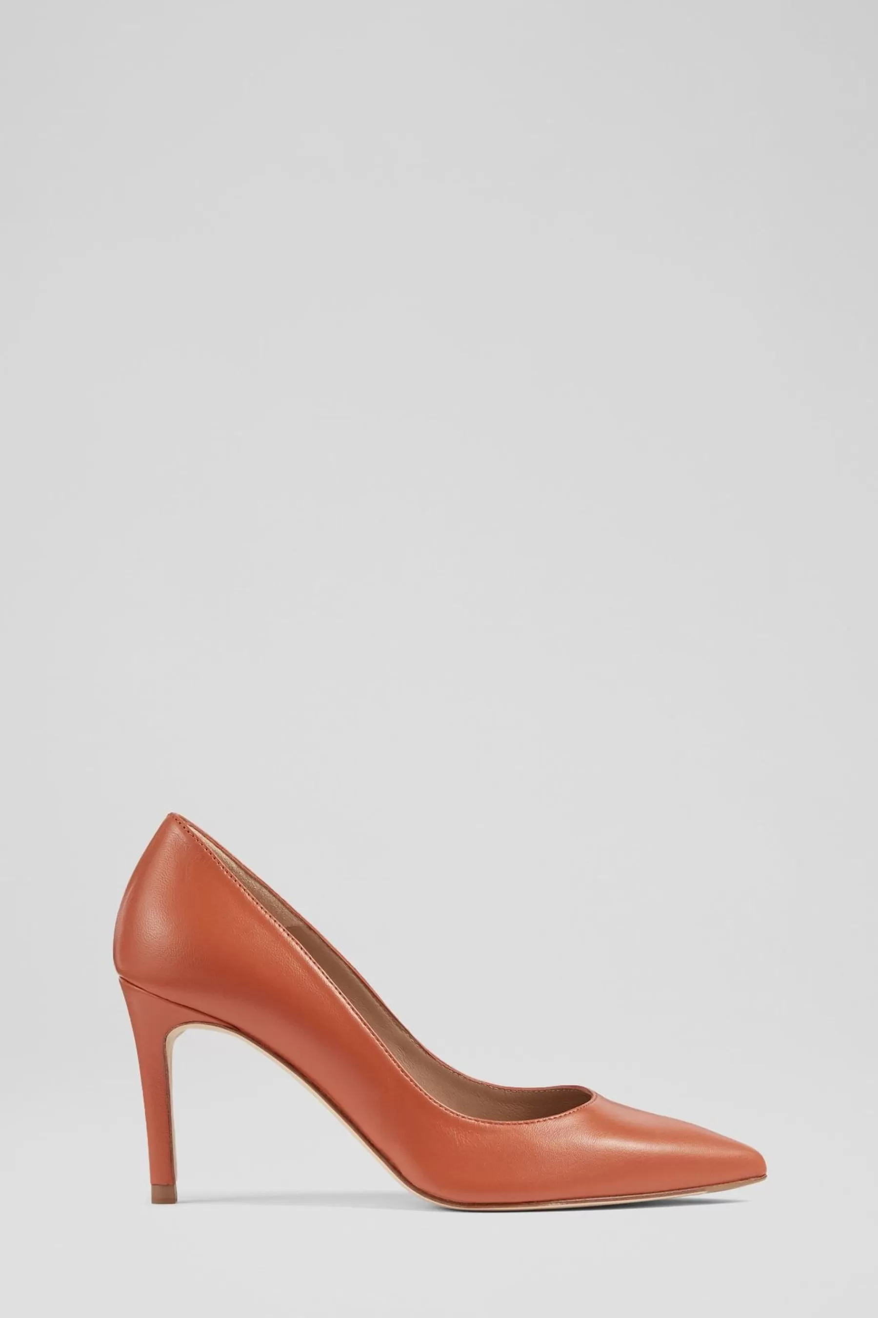 LK Bennett Heels | Floret Leather Pointed Toe Courts Orange