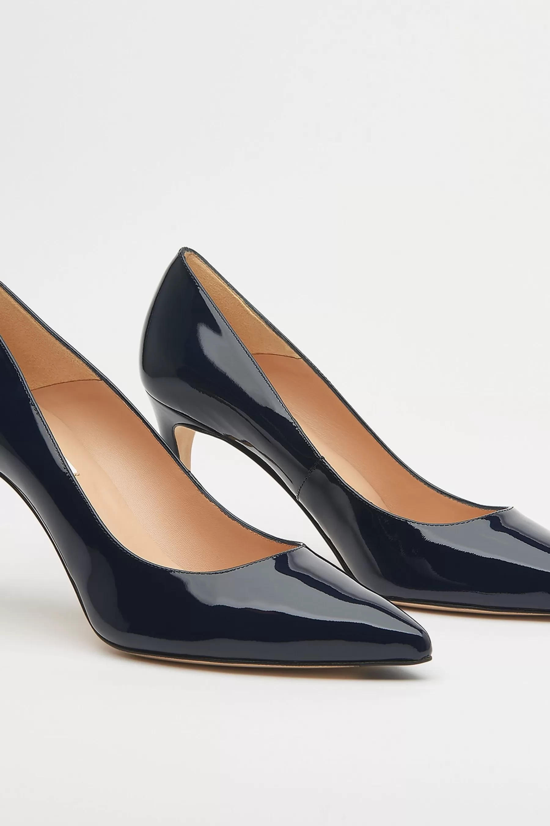 LK Bennett Heels | Floret Patent Leather Pointed Toe Courts Navy