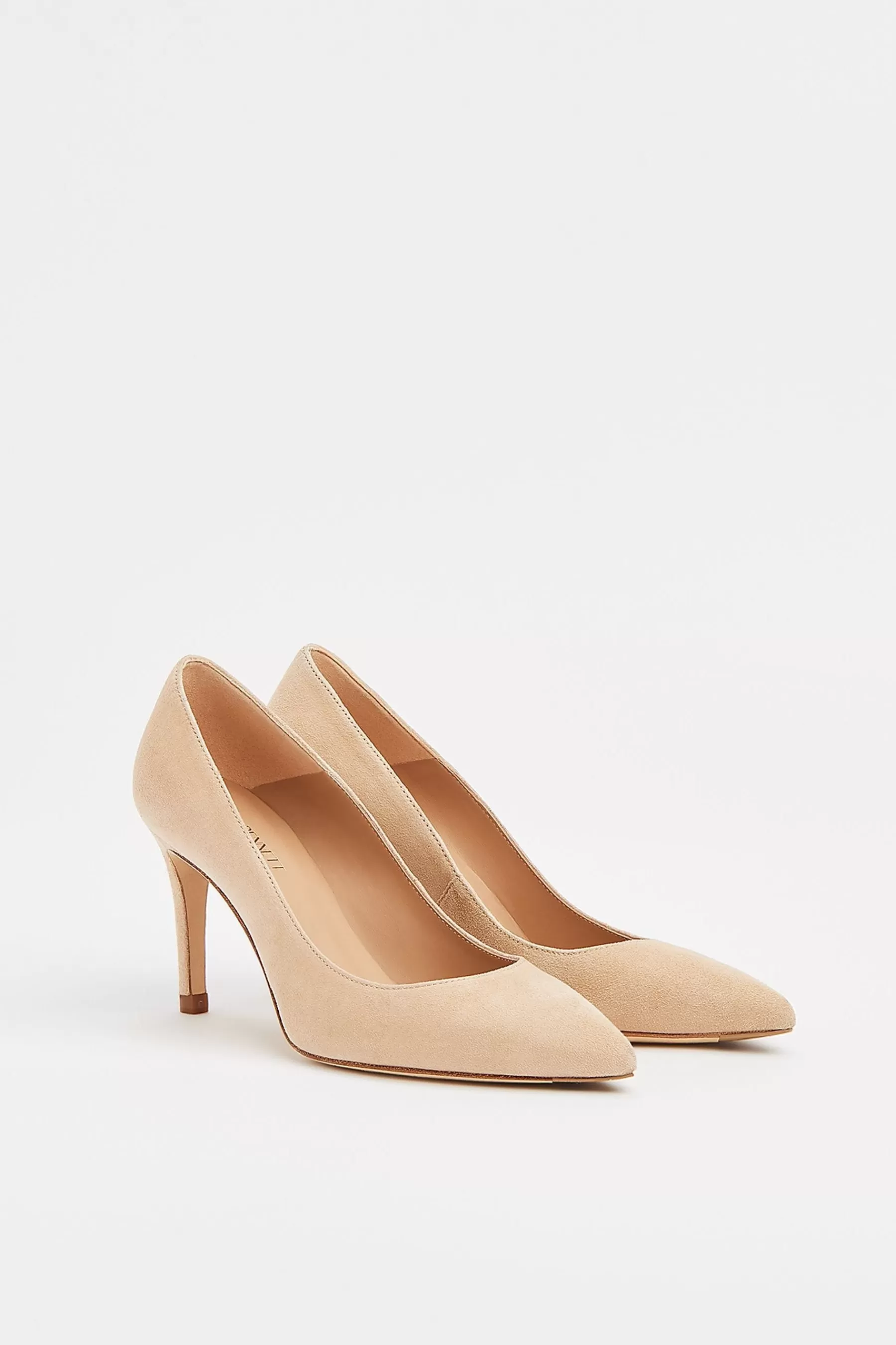 LK Bennett Heels- Floret Suede Pointed Toe Courts Natural