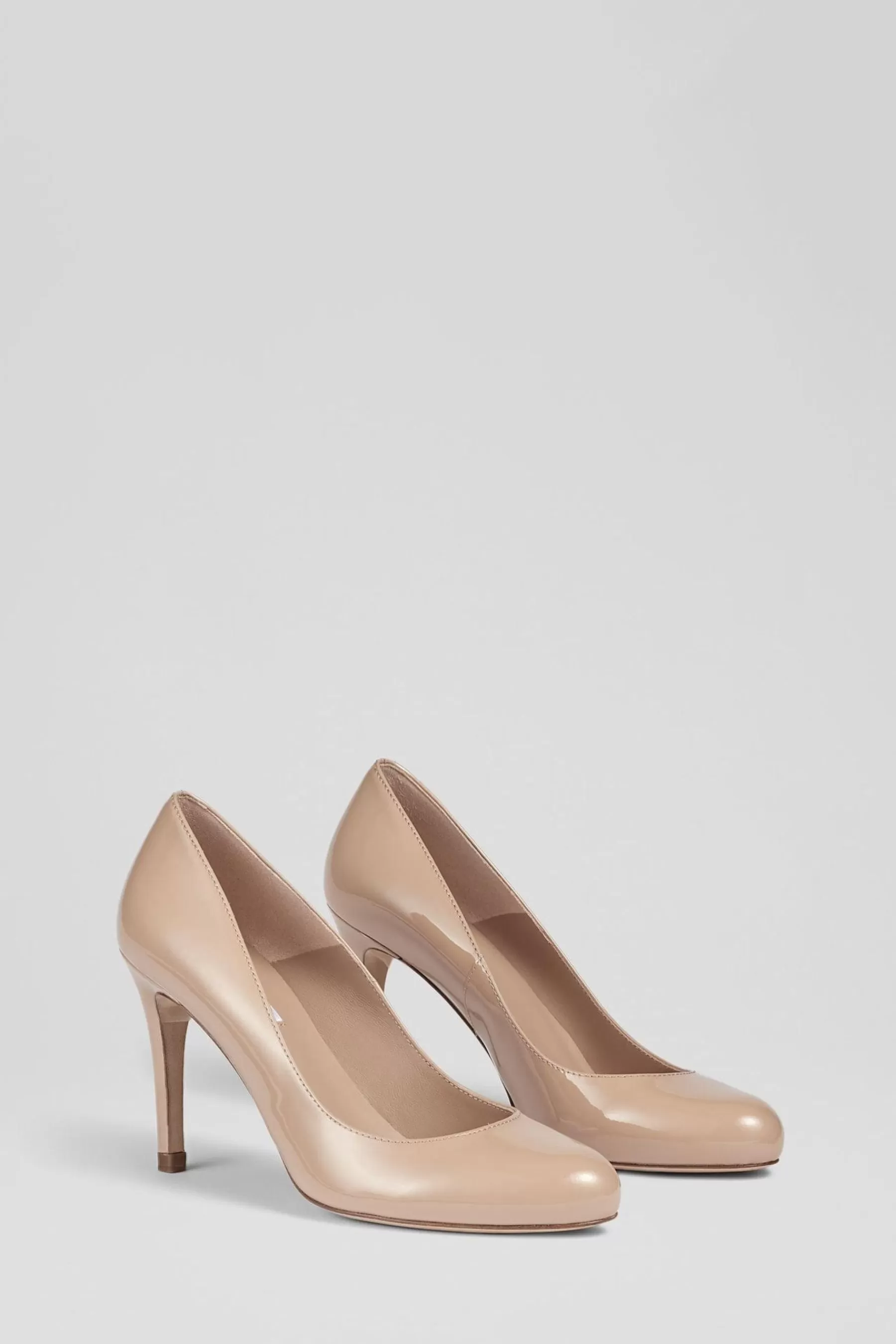 LK Bennett Heels | Stila Patent Leather Round Toe Courts Natural