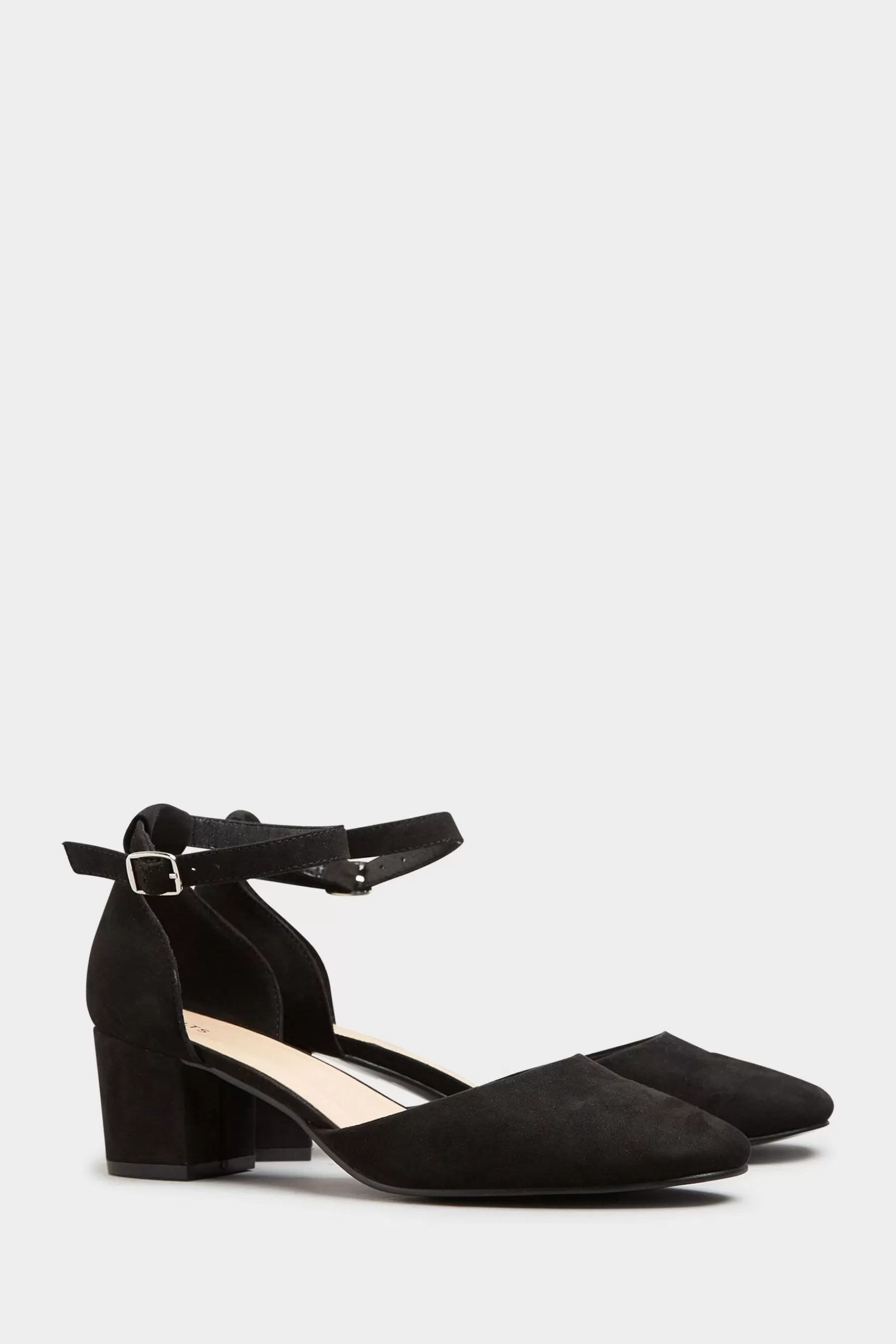 Long Tall Sally Heels | Block Heel Court Shoe Black