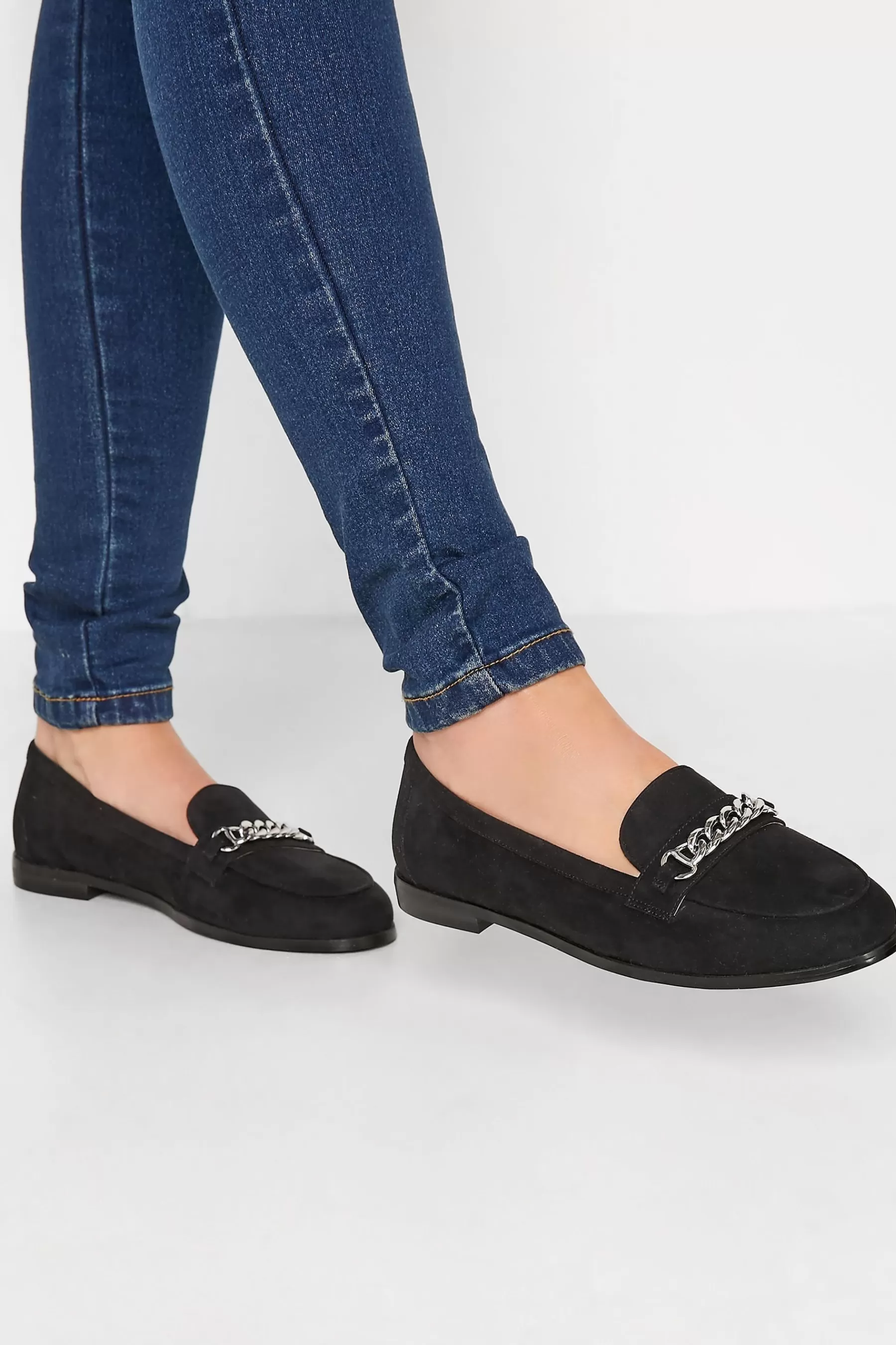 Long Tall Sally Flat- Chain Loafers Black