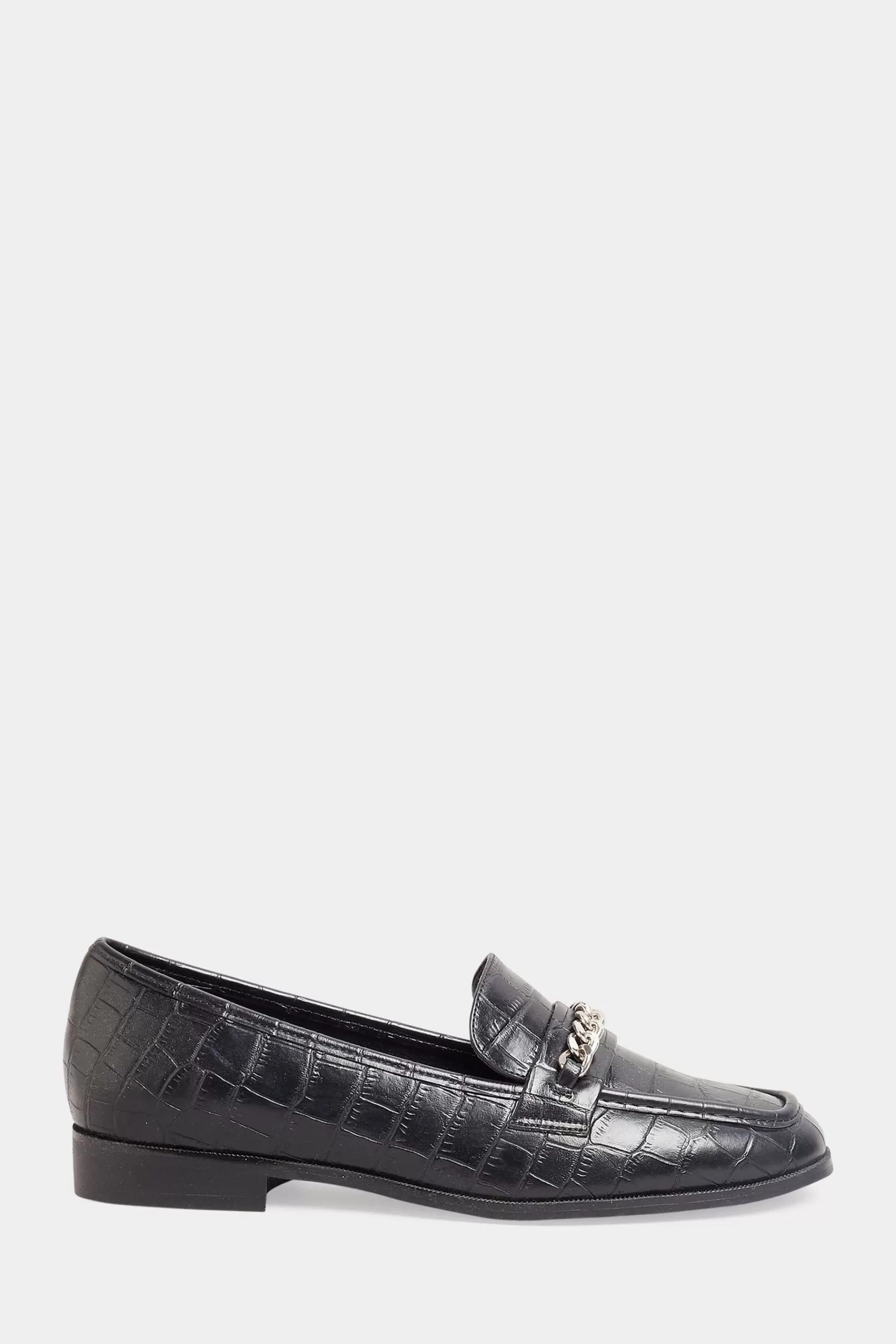 Long Tall Sally Flat- Hardware Trim Loafers Black