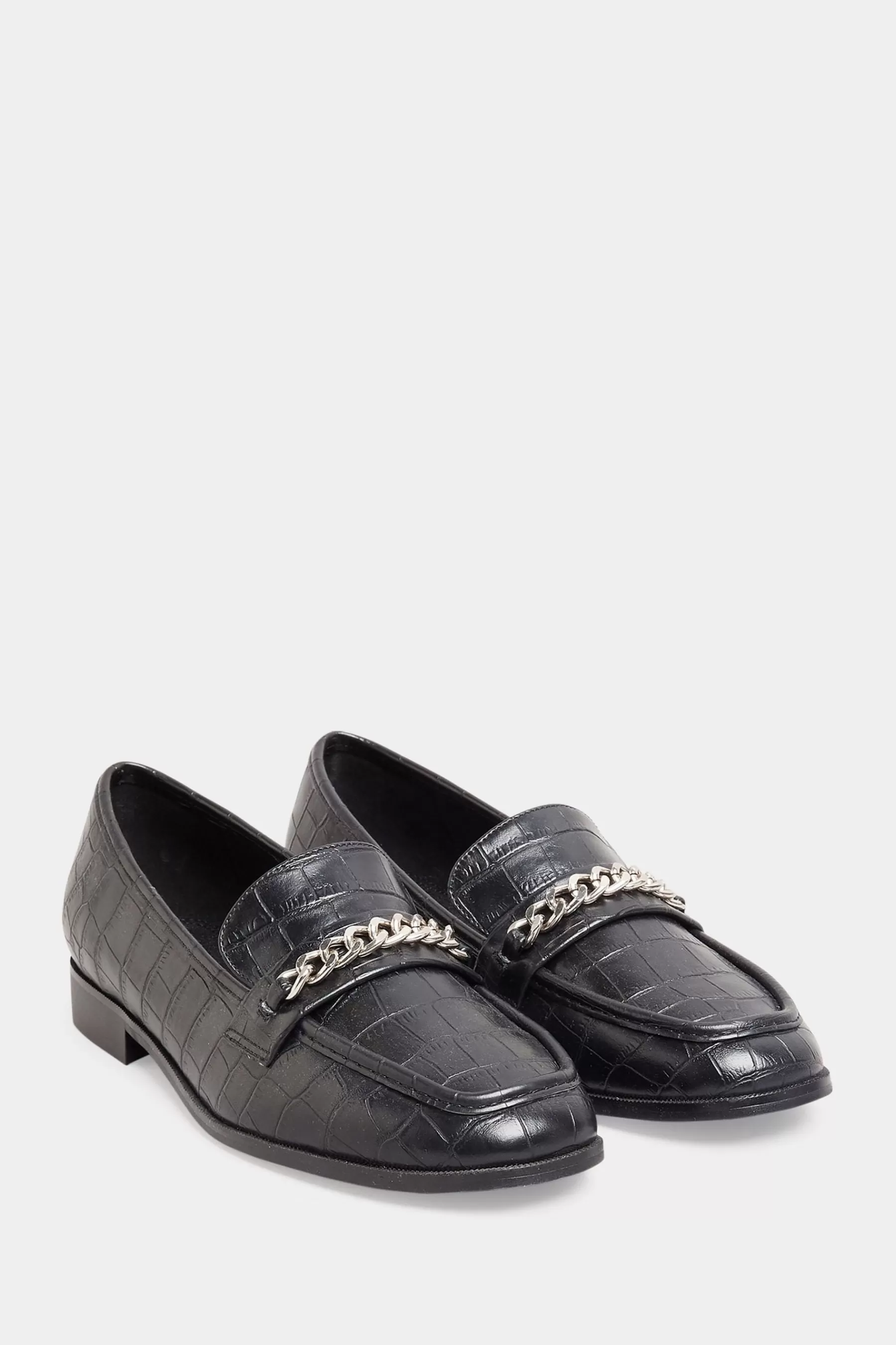 Long Tall Sally Flat- Hardware Trim Loafers Black