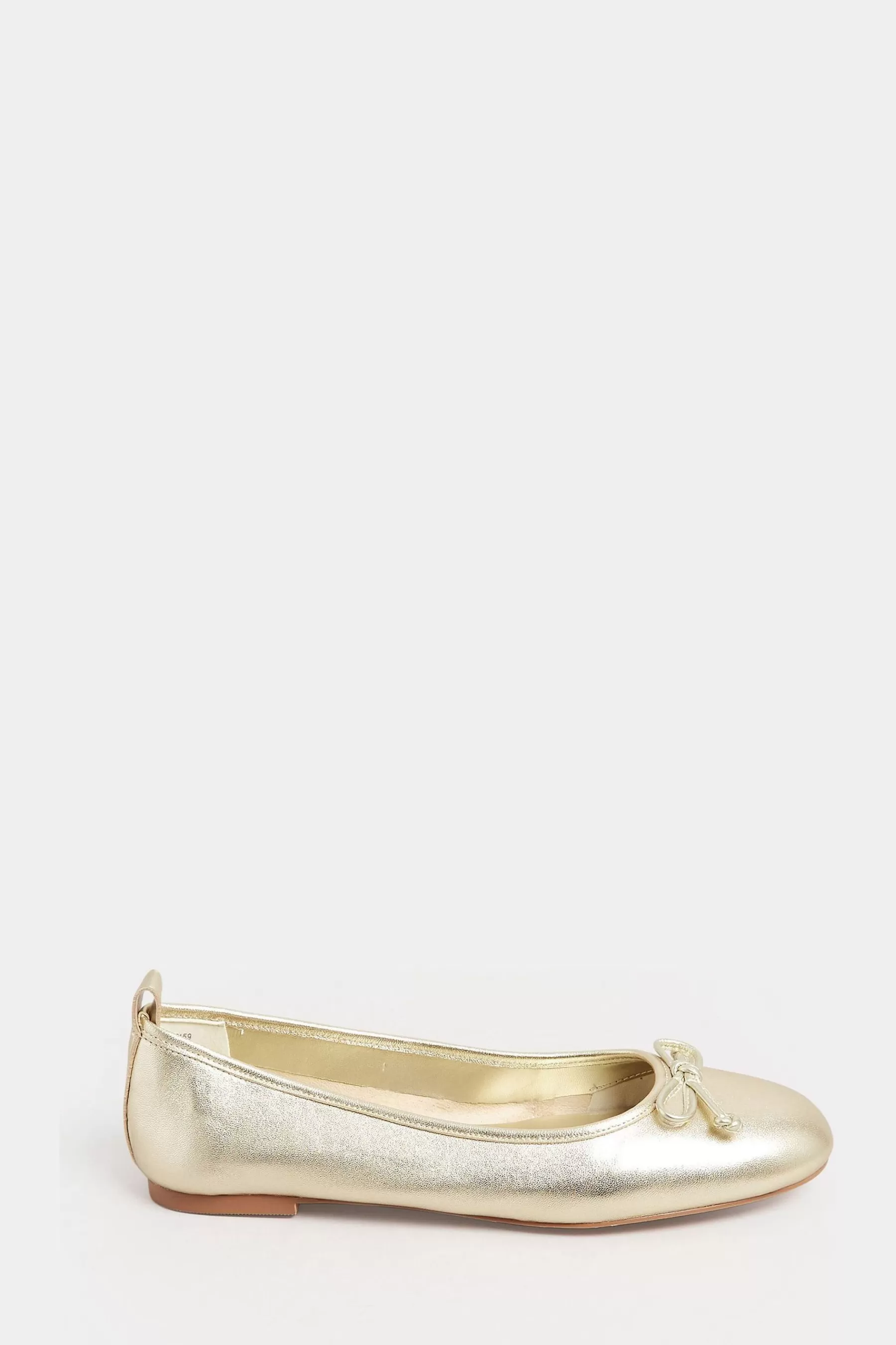 Long Tall Sally Flat- Leather Ballerina Gold