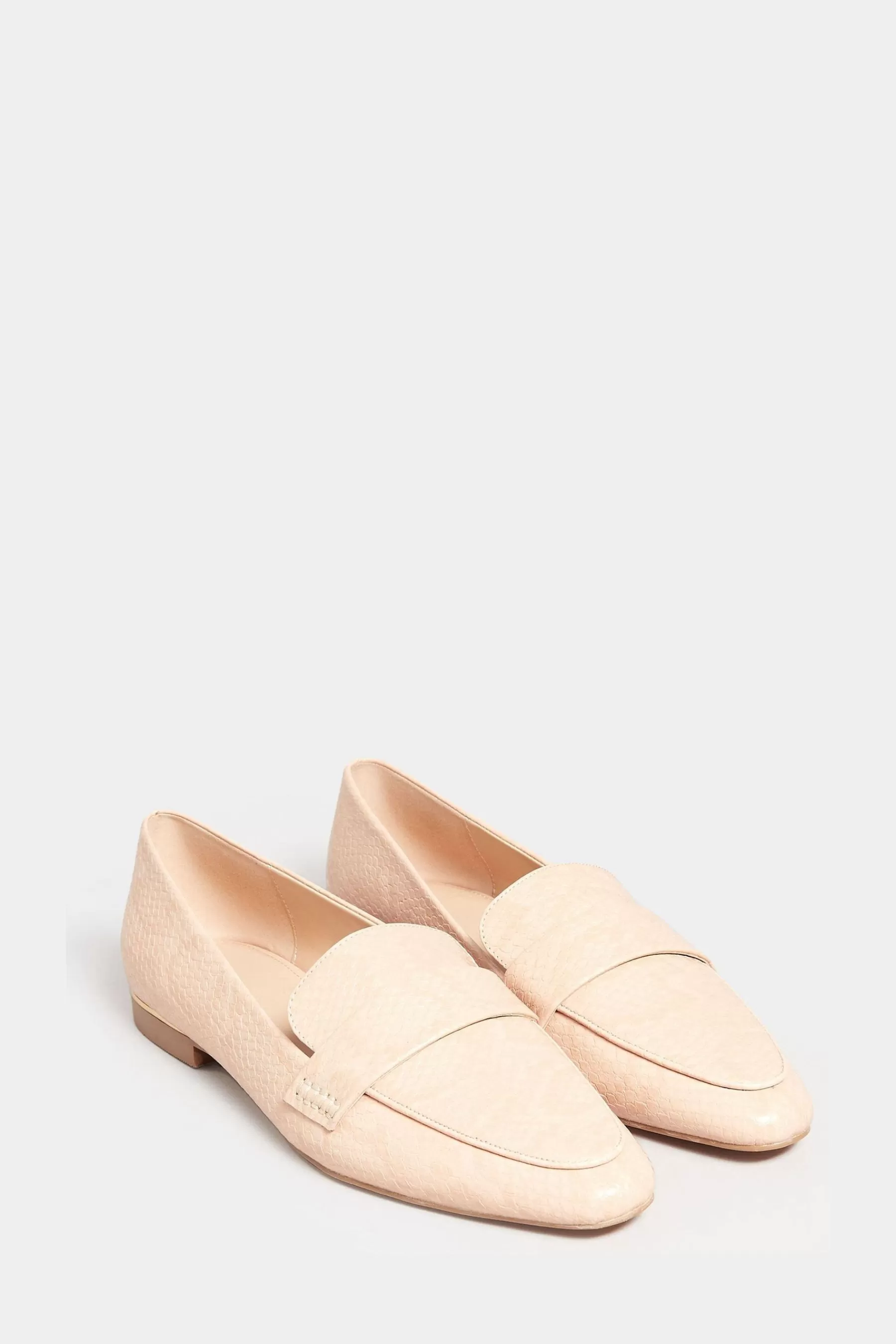 Long Tall Sally Flat- Loafer Metal Heel Detail Nude