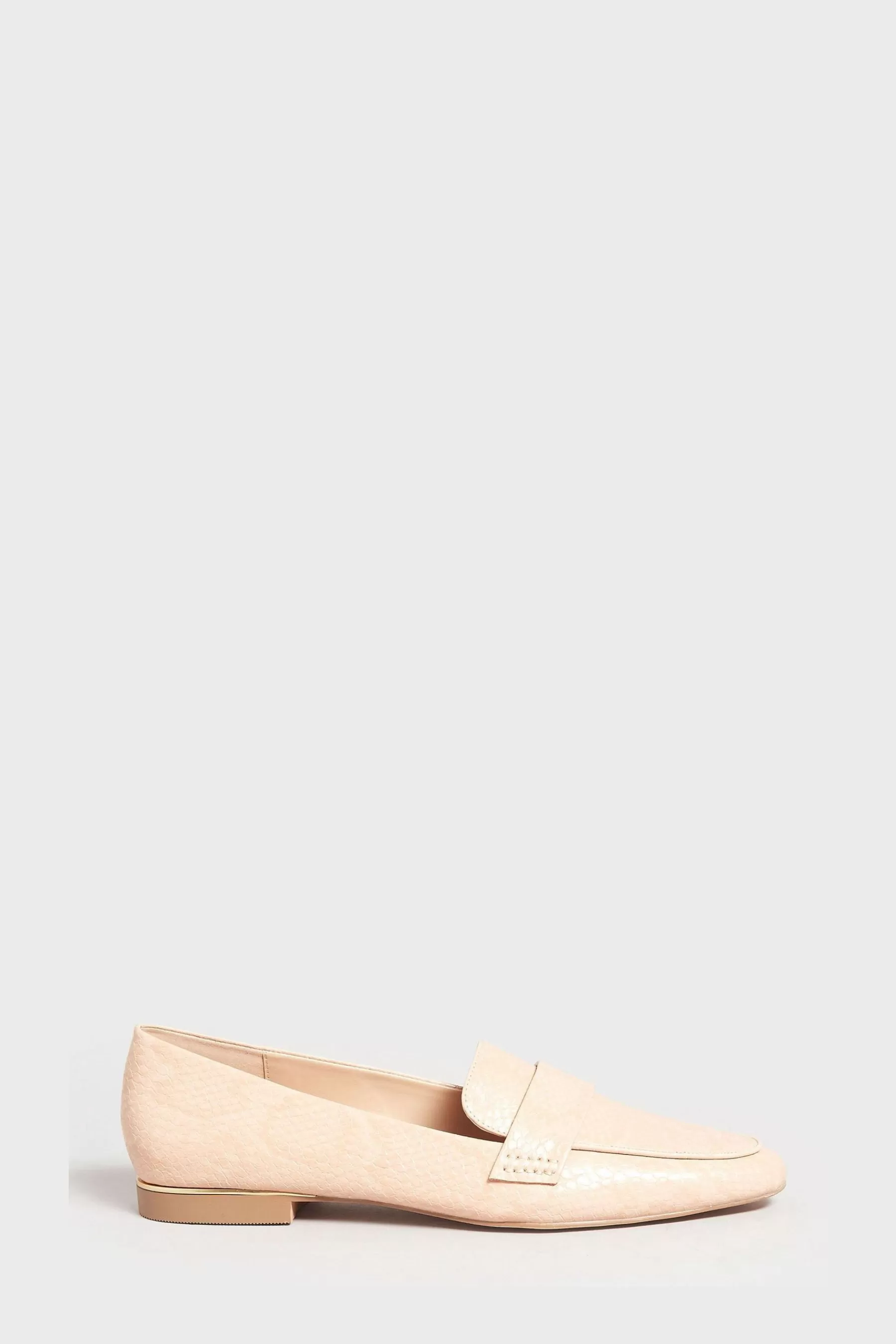 Long Tall Sally Flat- Loafer Metal Heel Detail Nude