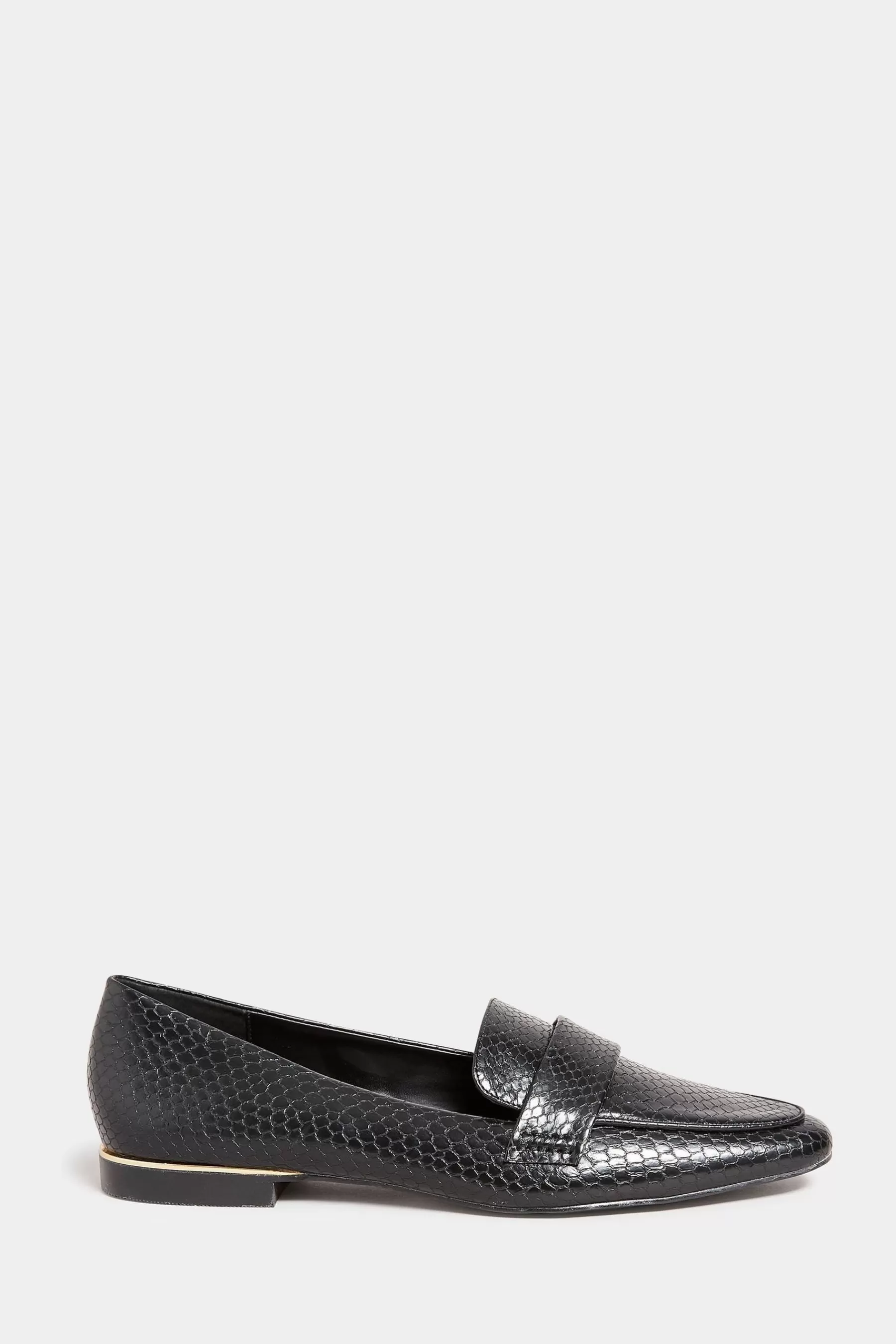 Long Tall Sally Flat- Metal Trim Loafers Black