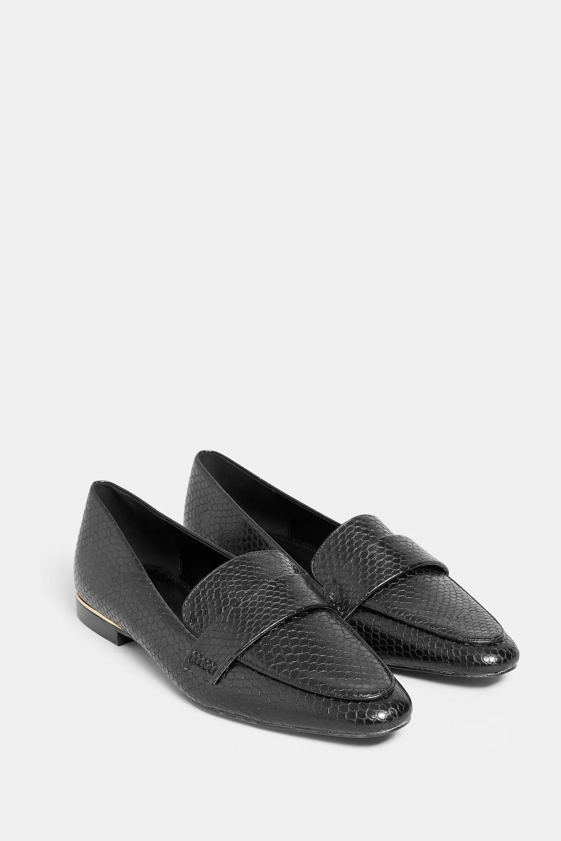 Long Tall Sally Flat- Metal Trim Loafers Black